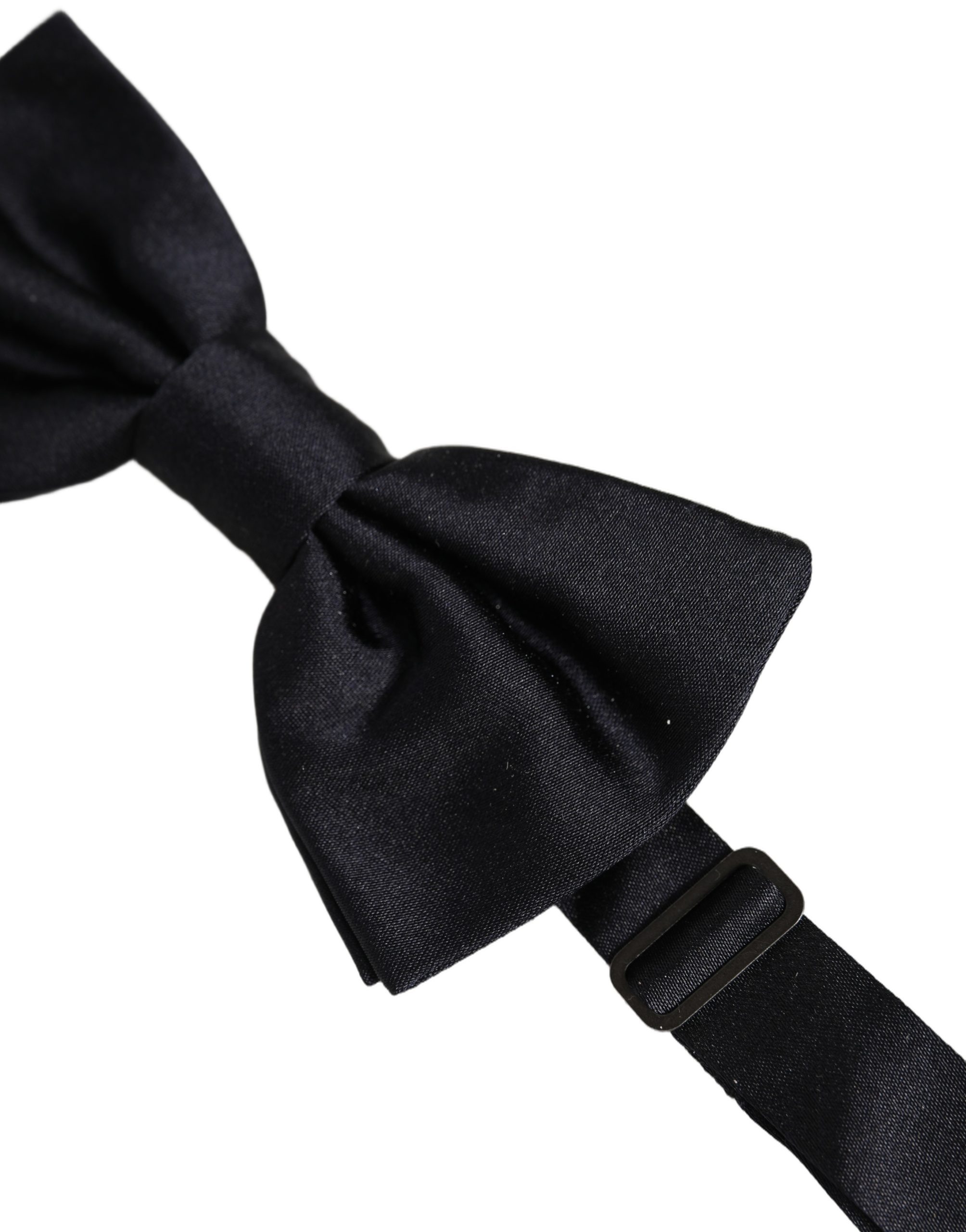 Dolce & Gabbana Men Dark Blue 100% Silk Adjustable Neck Papillon Bow Tie - Image 5