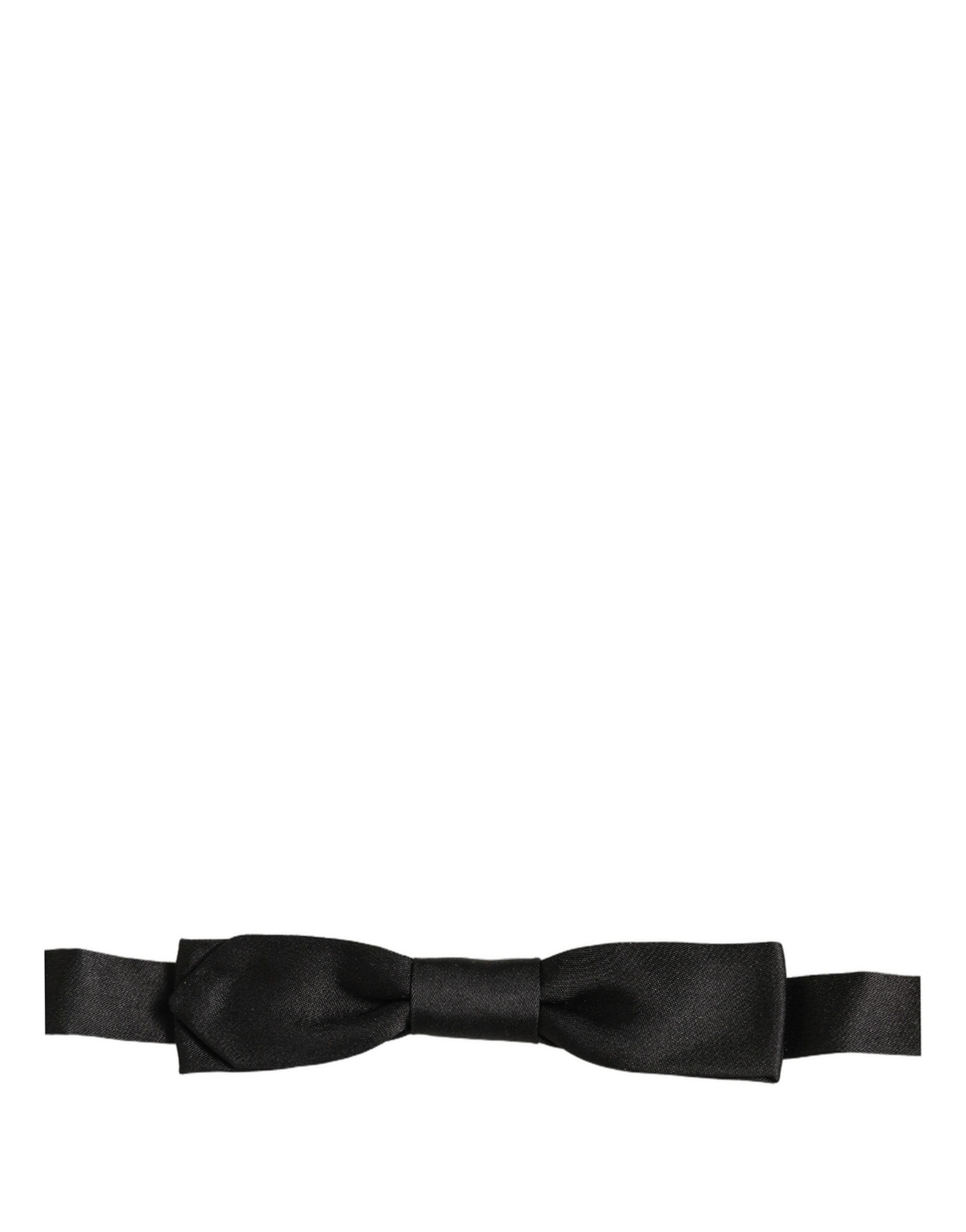 Dolce & Gabbana Men Black 100% SIlk Adjustable Neck Papillon Bow Tie - Image 4