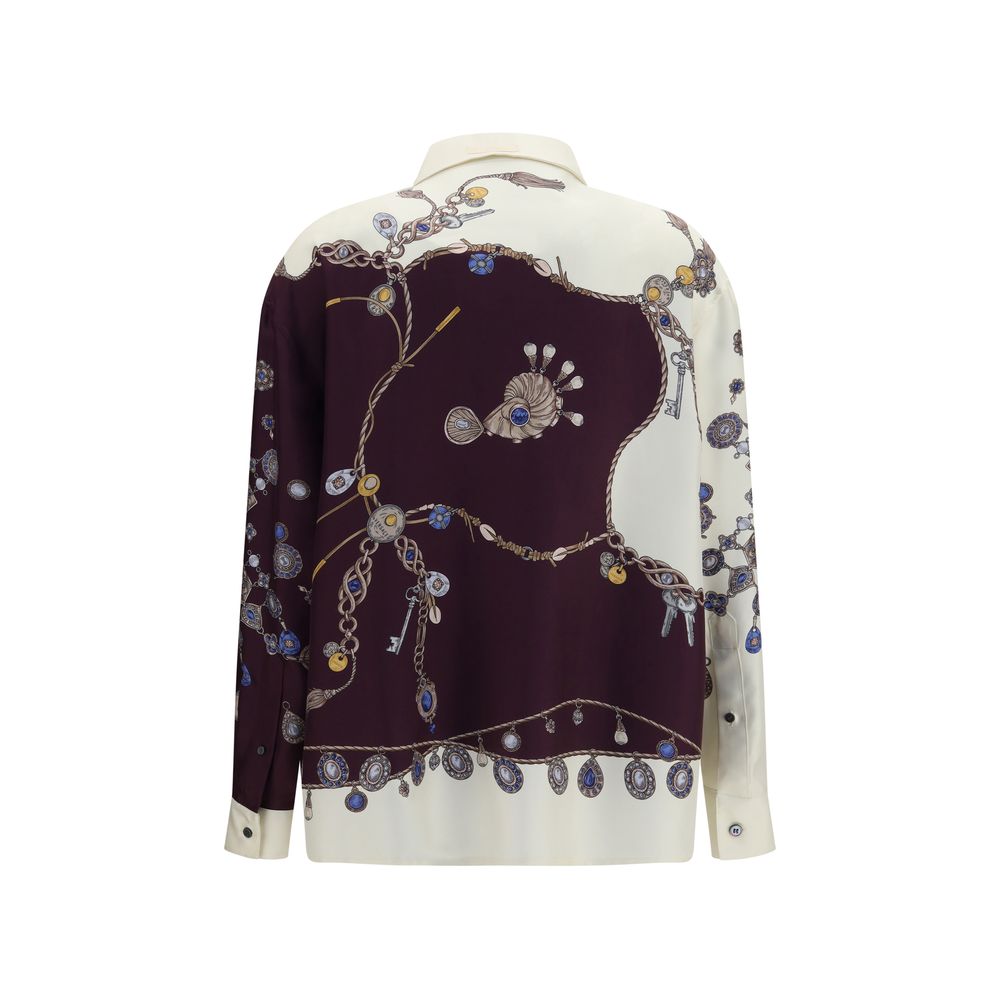 Versace Multicolor Silk Pattern Shirt - Image 2