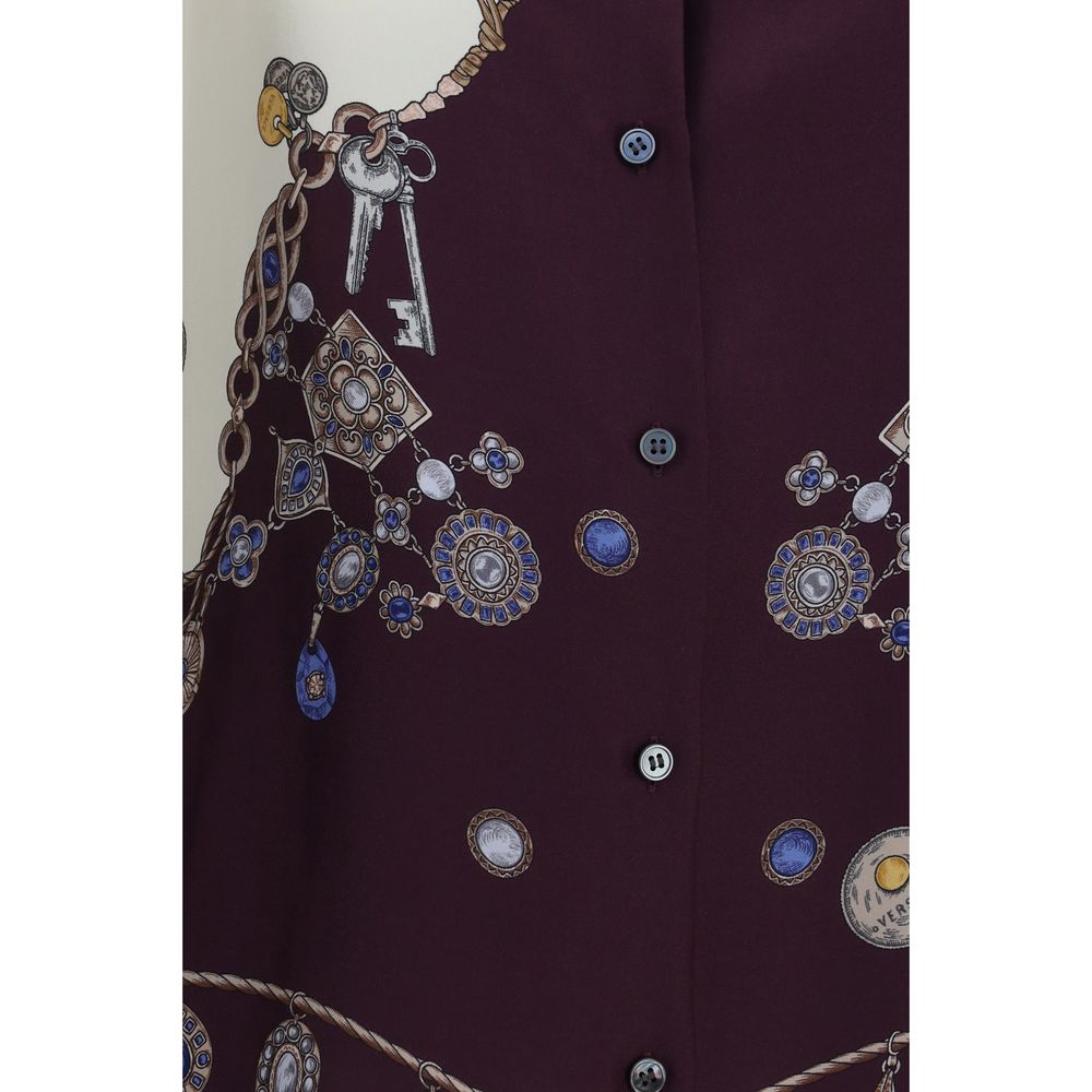 Versace Multicolor Silk Pattern Shirt - Image 3