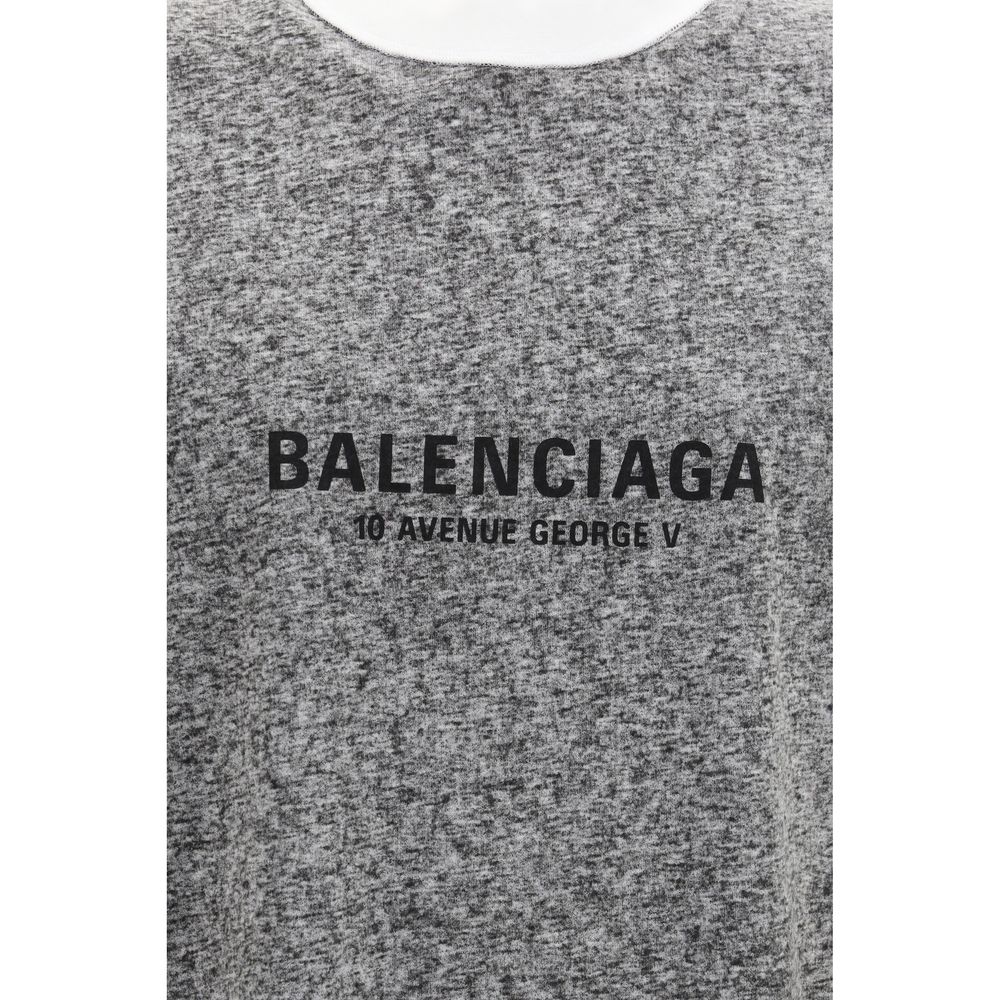 Balenciaga Gray Cotton T-Shirt - Image 3