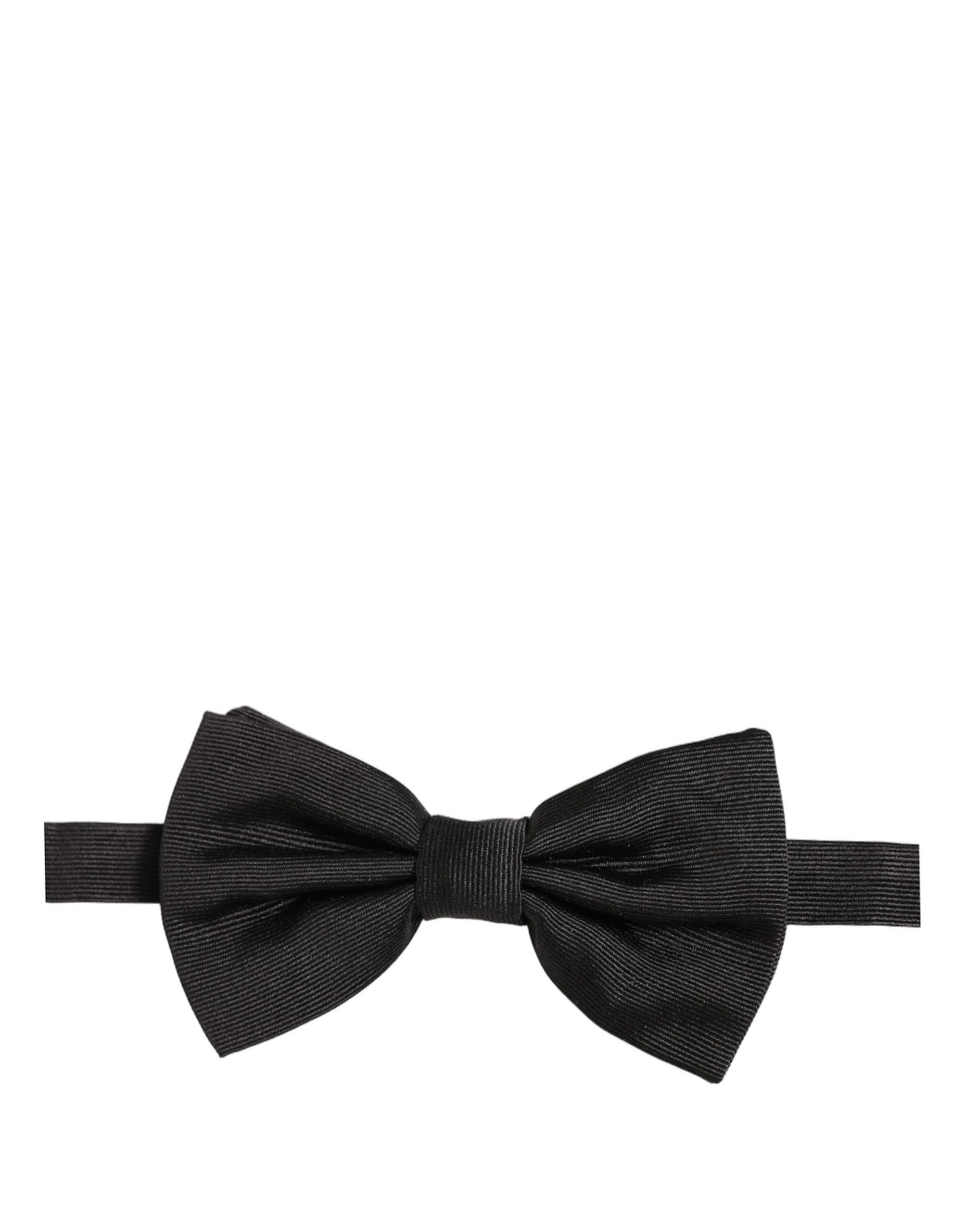 Dolce & Gabbana Men Black 100% Silk Adjustable Neck Papillon Bow Tie - Image 2