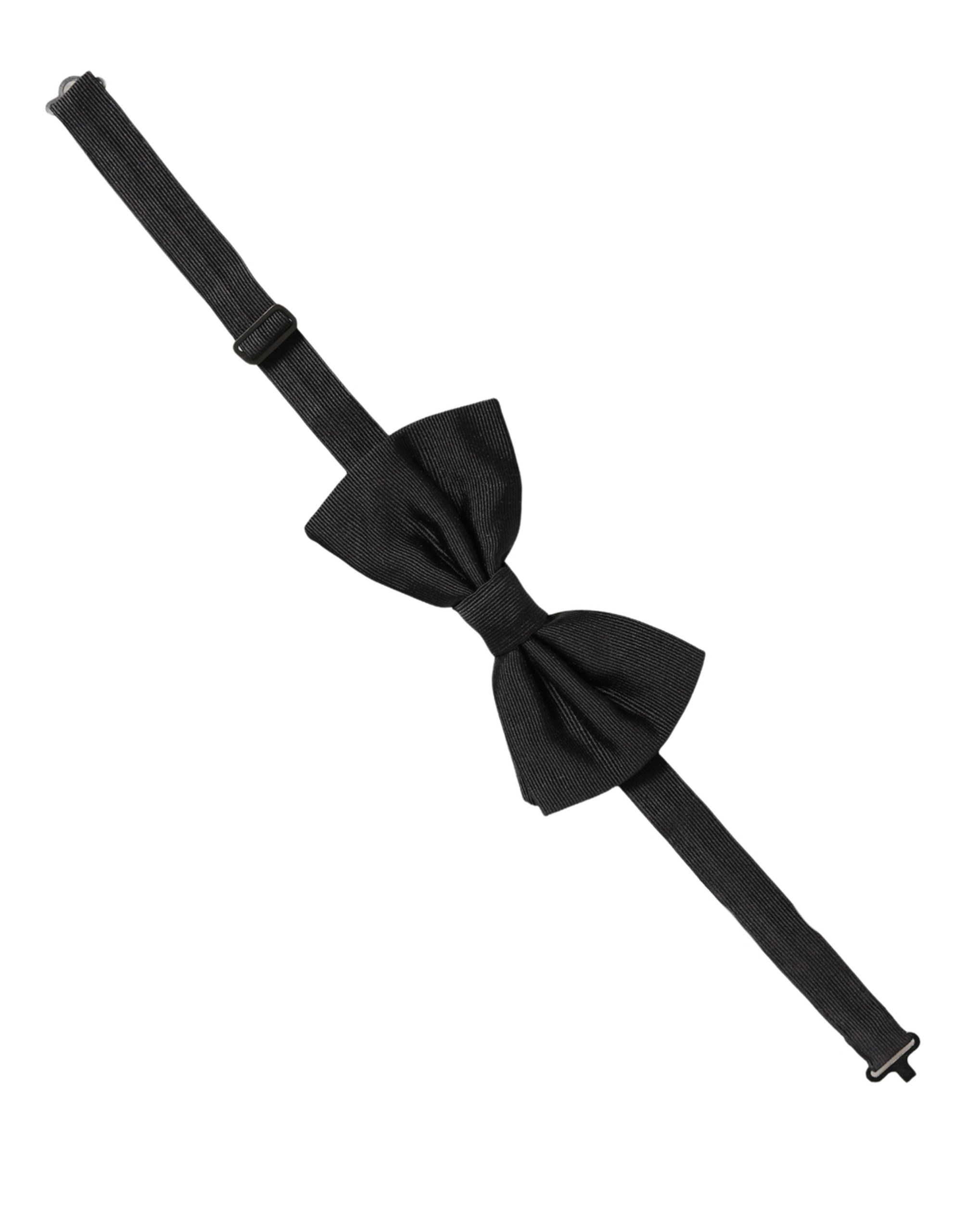 Dolce & Gabbana Men Black 100% Silk Adjustable Neck Papillon Bow Tie - Image 3