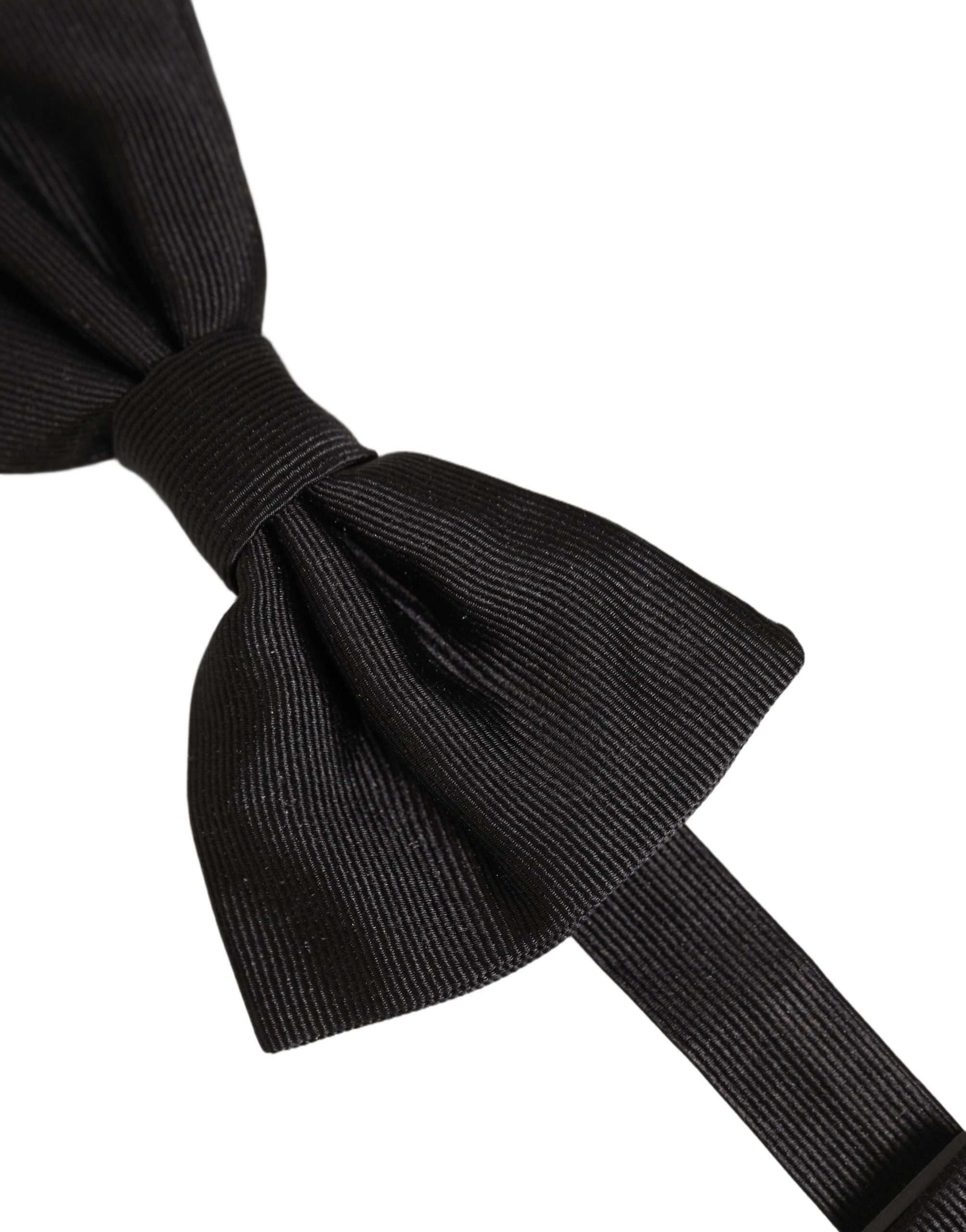 Dolce & Gabbana Men Black 100% Silk Adjustable Neck Papillon Bow Tie - Image 4