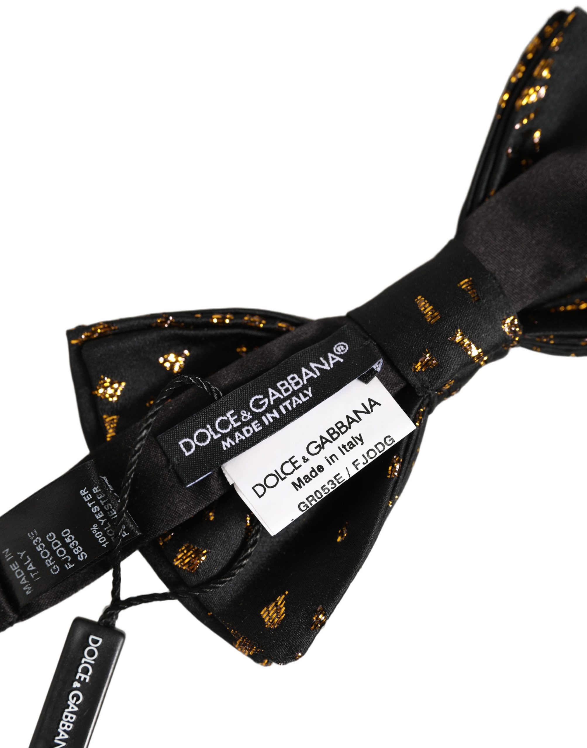 Dolce & Gabbana Dark Gray Speckle Pattern Adjustable Neck Papillon Bow Tie - Image 6