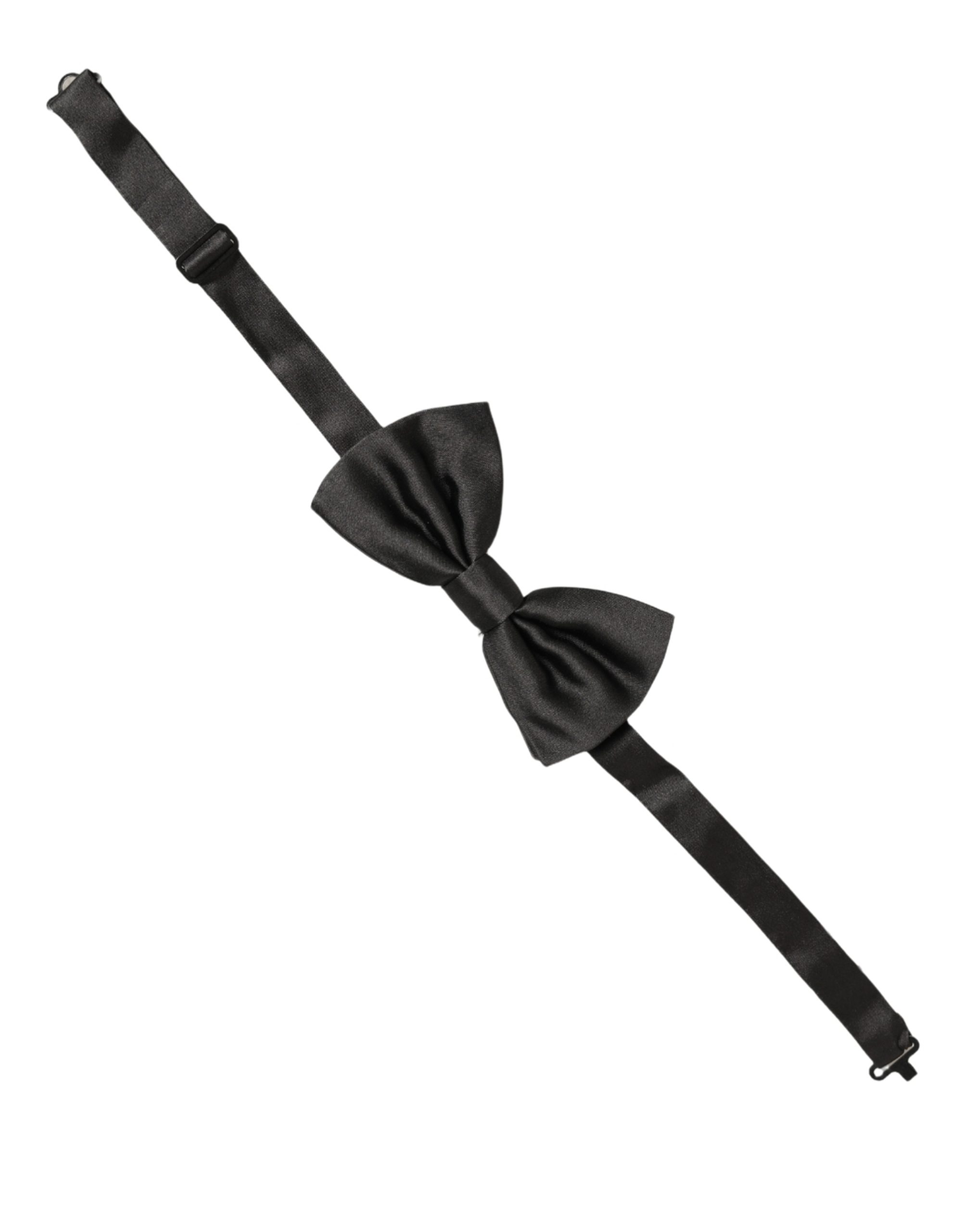 Dolce & Gabbana Men Black 100% Silk Adjustable Neck Papillon Bow Tie - Image 2