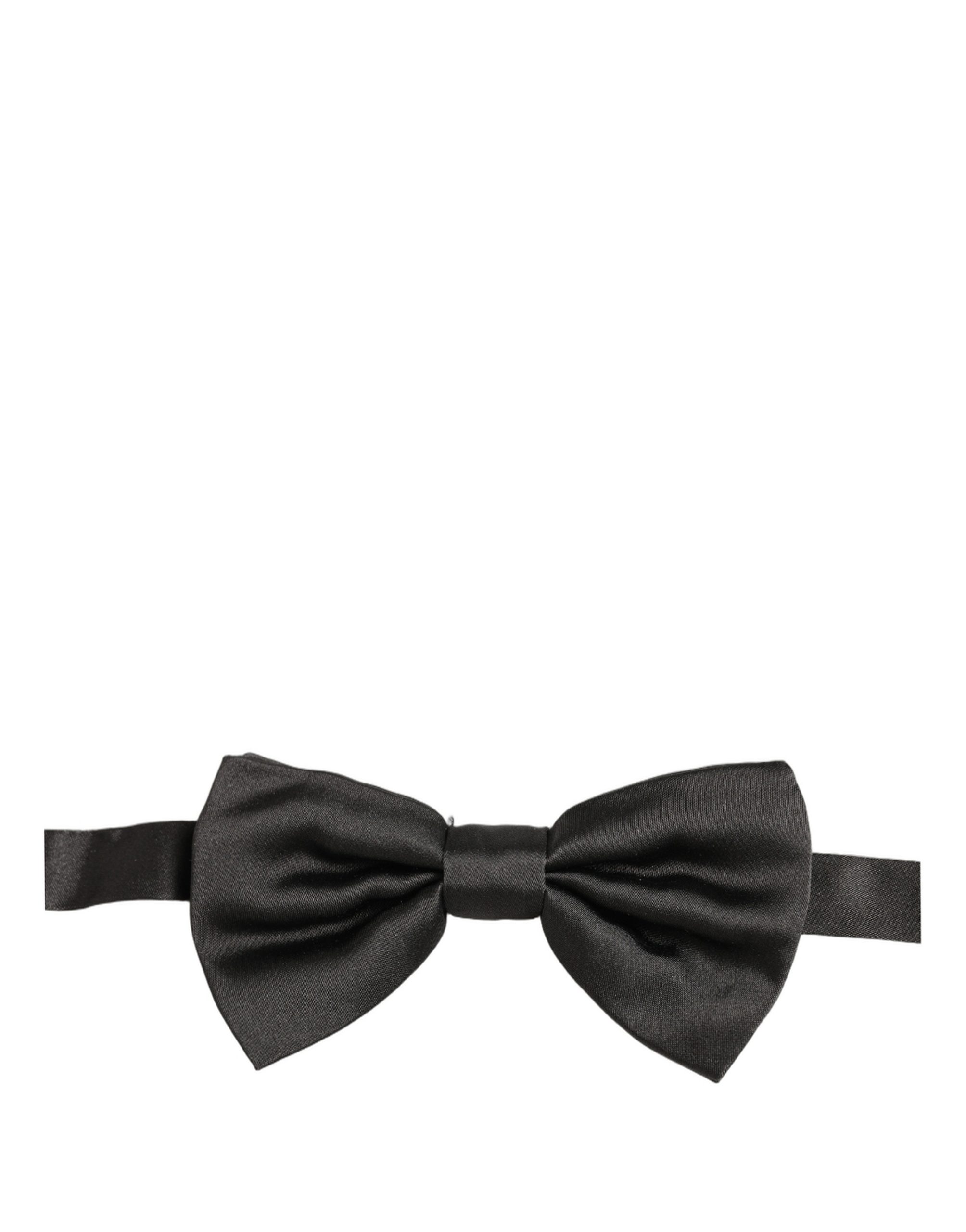 Dolce & Gabbana Men Black 100% Silk Adjustable Neck Papillon Bow Tie - Image 4