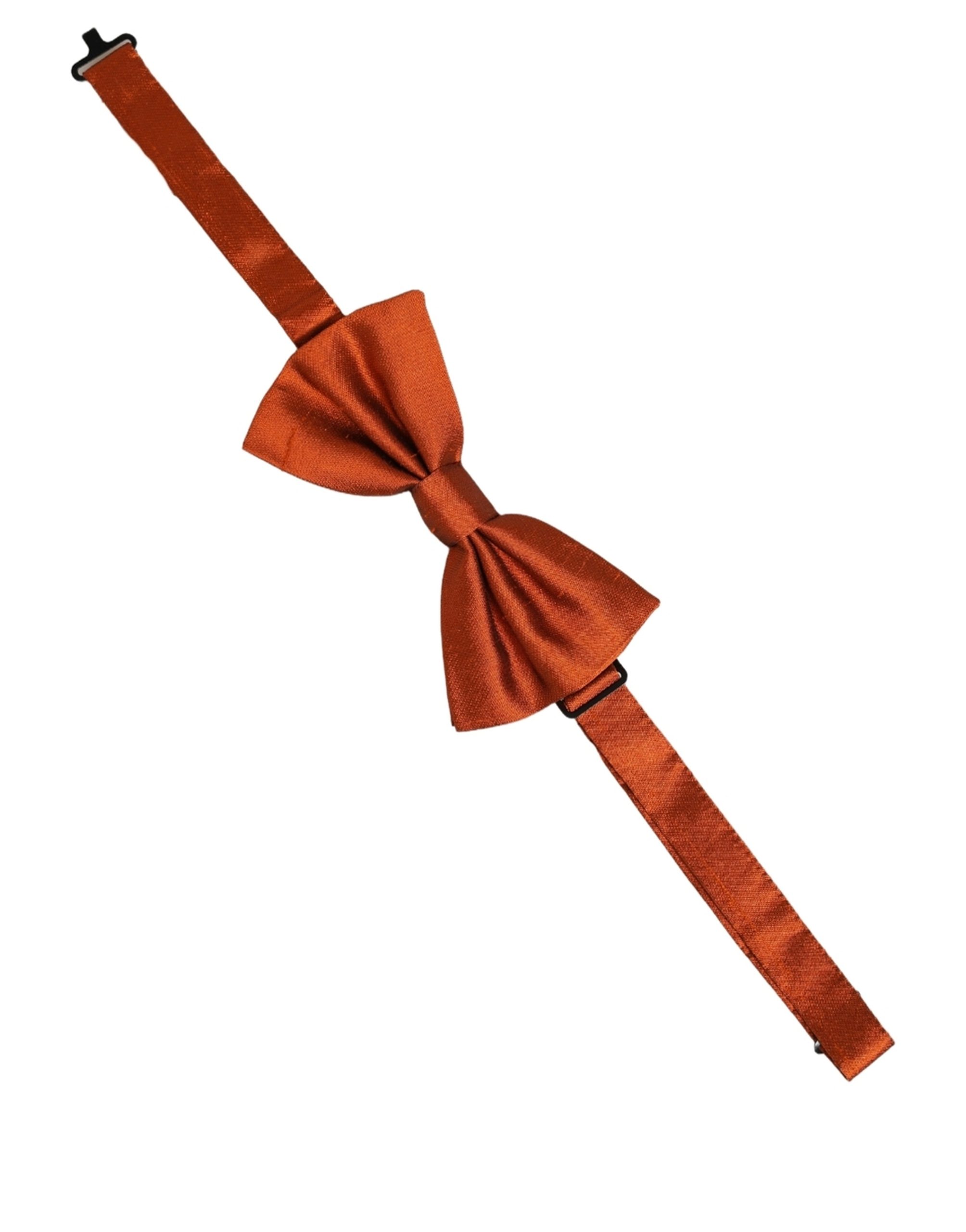 Dolce & Gabbana Men Orange 100% SIlk Adjustable Neck Papillon Bow Tie - Image 2