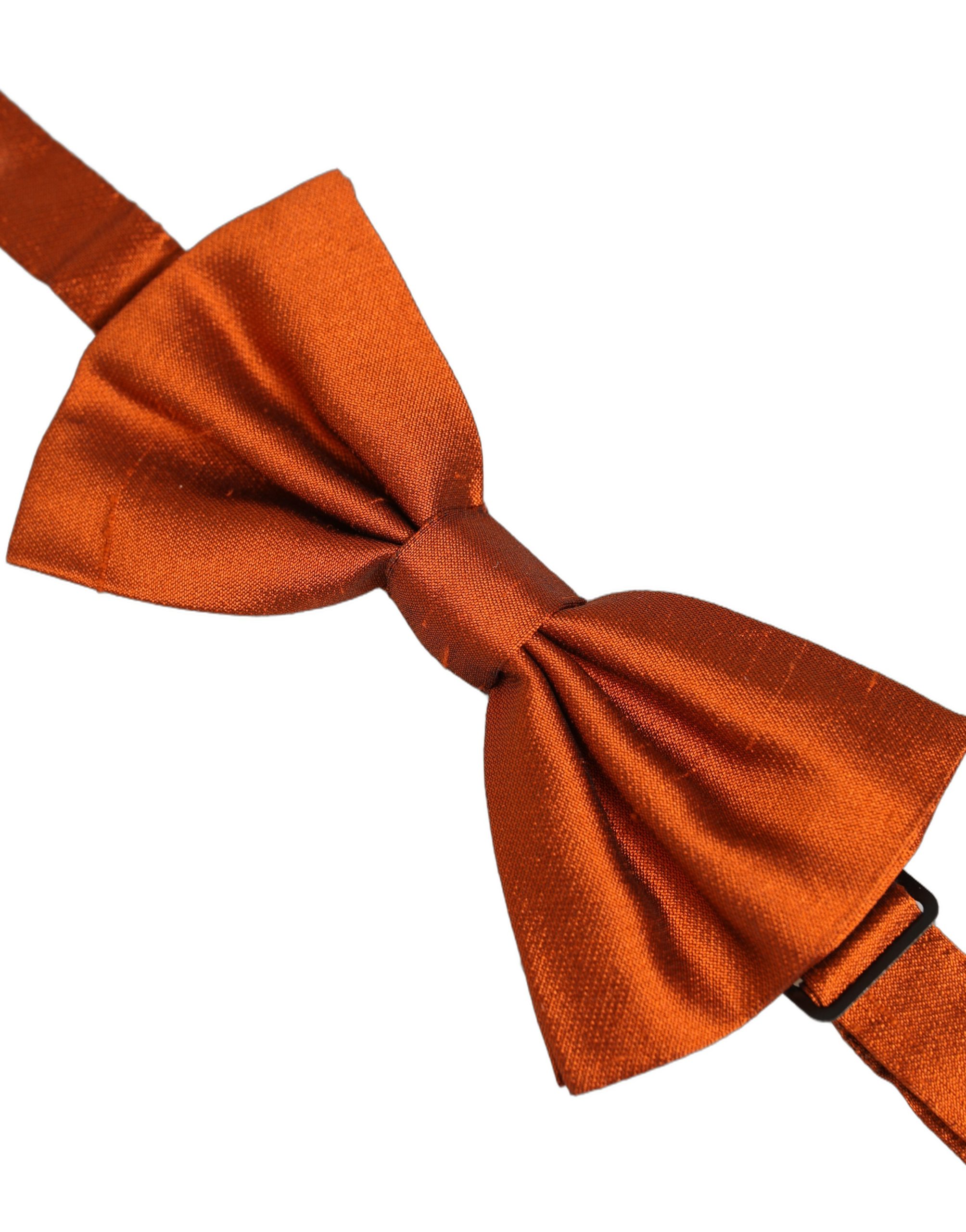 Dolce & Gabbana Men Orange 100% SIlk Adjustable Neck Papillon Bow Tie - Image 3