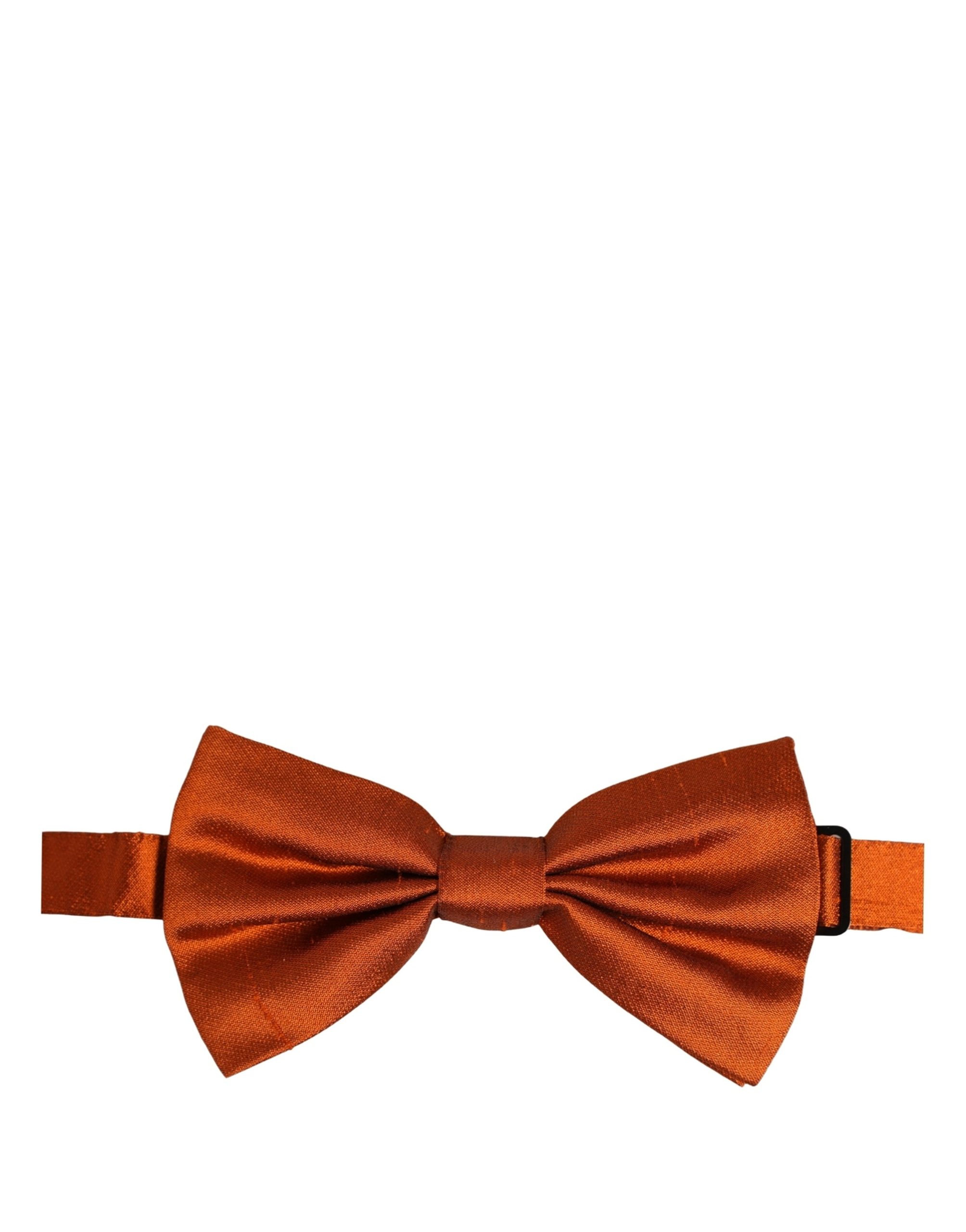 Dolce & Gabbana Men Orange 100% SIlk Adjustable Neck Papillon Bow Tie - Image 4