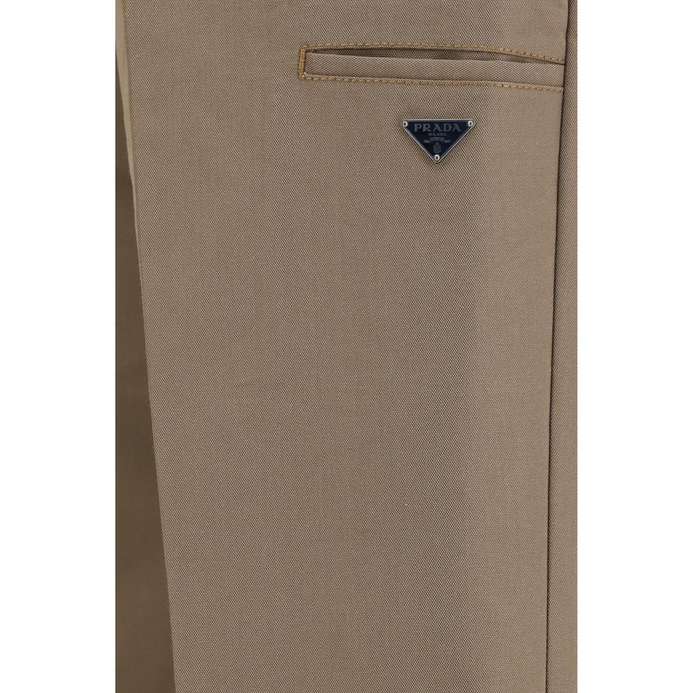Prada Brown Cotton Casual Pants - Image 3