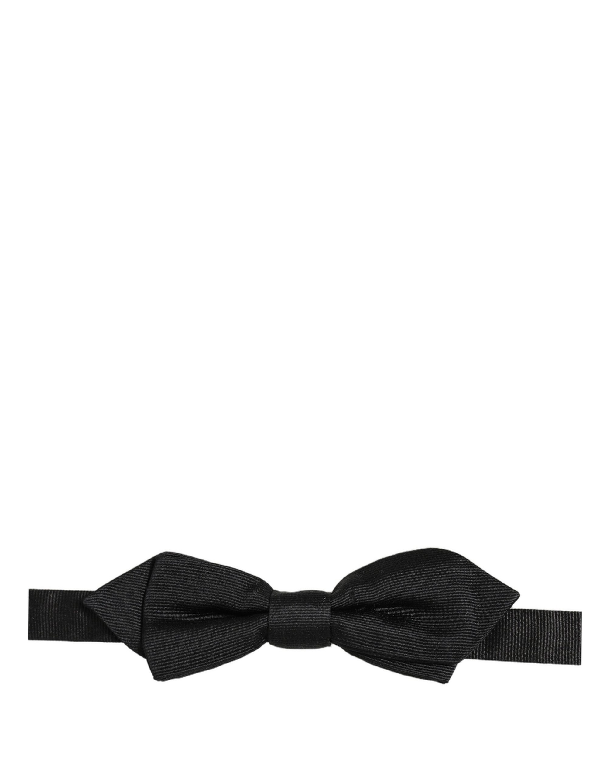 Dolce & Gabbana Men Black 100% Silk Adjustable Neck Papillon Bow Tie - Image 3