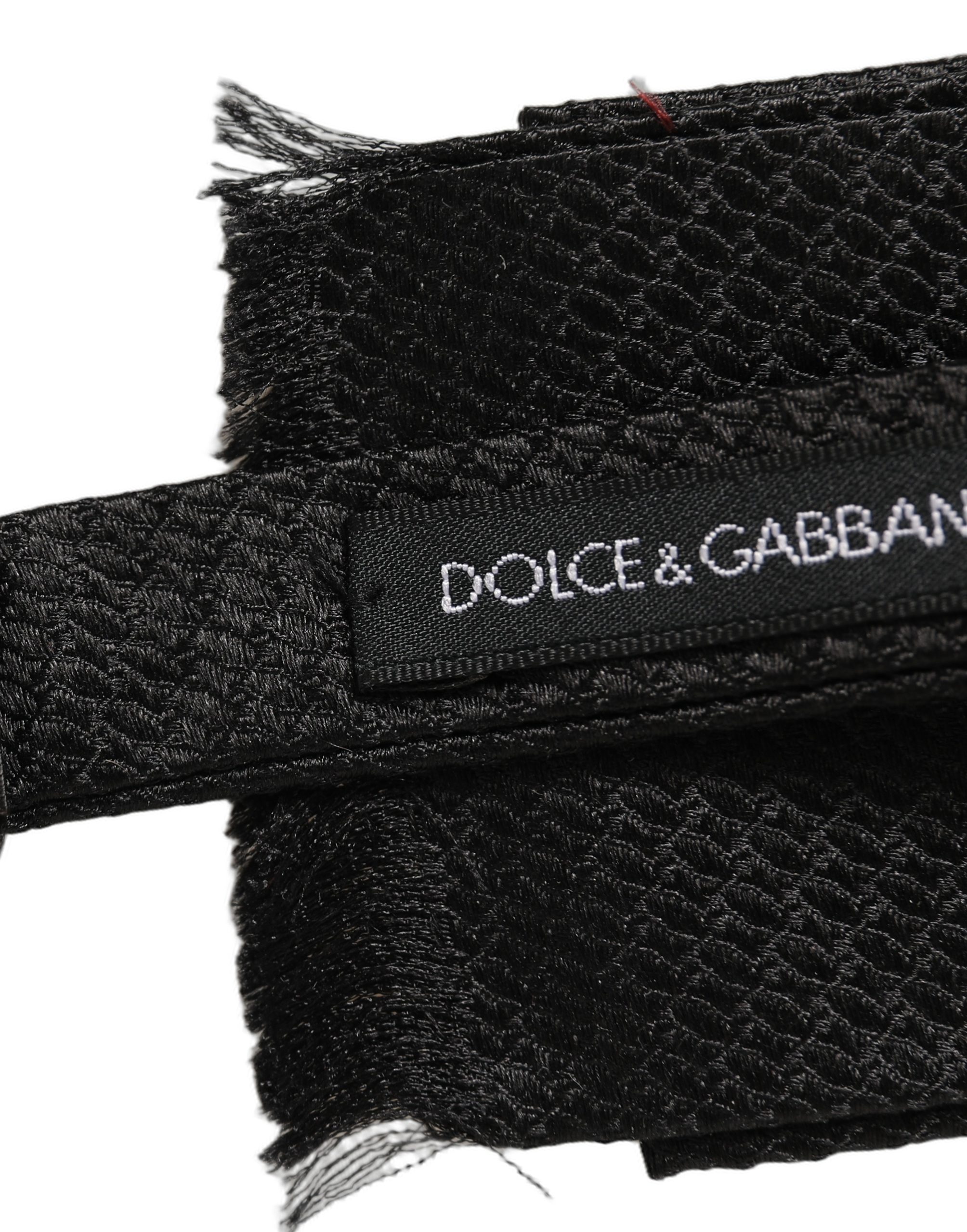 Dolce & Gabbana Men Dark Gray 100% SIlk Adjustable Neck Papillon Bow Tie