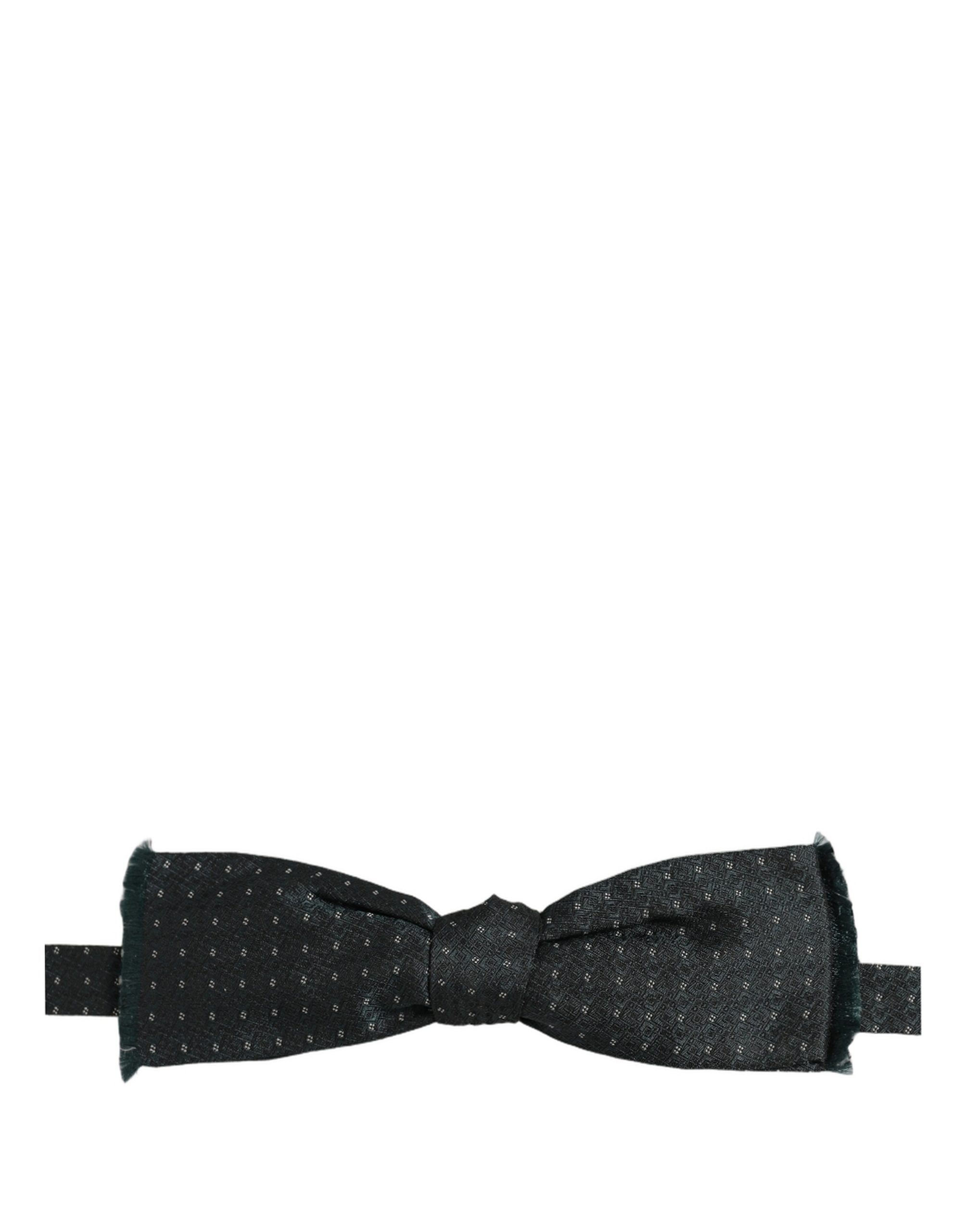 Dolce & Gabbana Men Green Patterned Adjustable Neck Papillon Bow Tie - Image 3