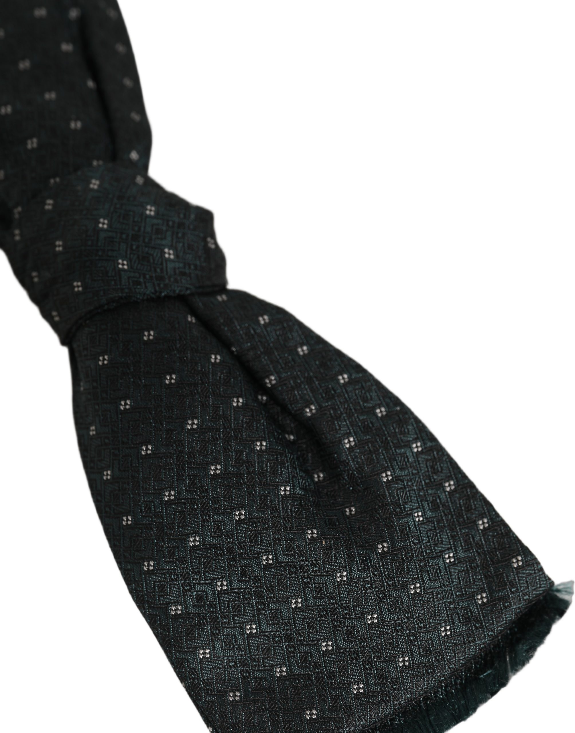 Dolce & Gabbana Men Green Patterned Adjustable Neck Papillon Bow Tie - Image 5