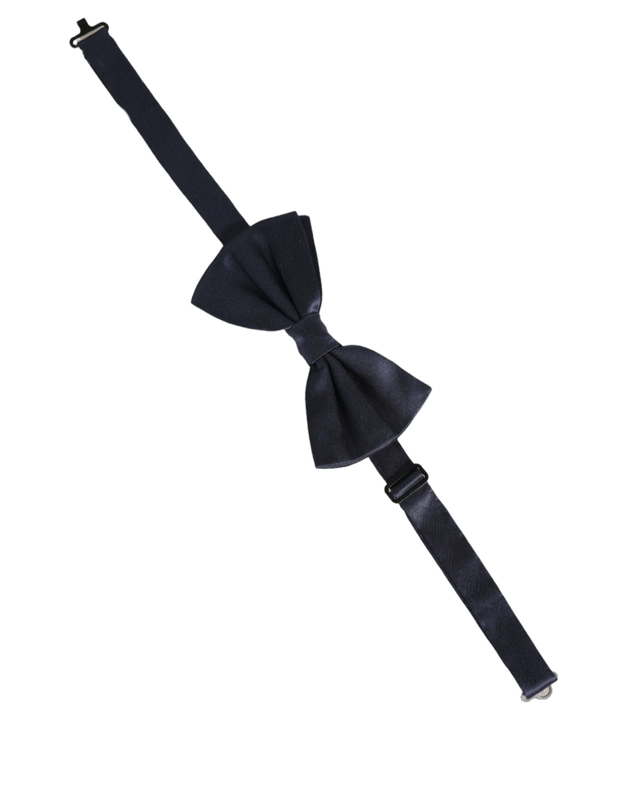 Dolce & Gabbana Dark Blue 100% Silk Adjustable Neck Papillon Bow Tie - Image 2