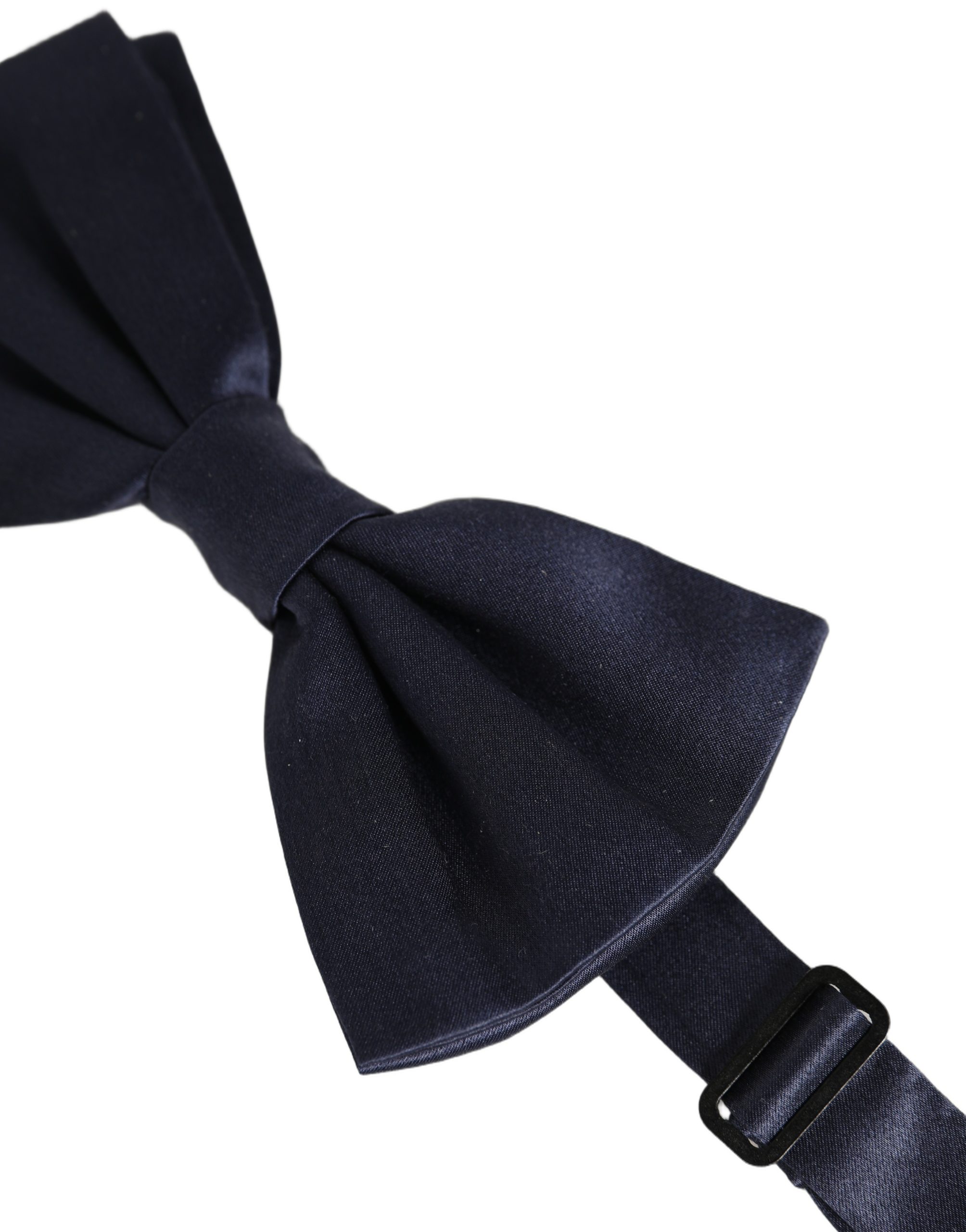 Dolce & Gabbana Dark Blue 100% Silk Adjustable Neck Papillon Bow Tie - Image 3