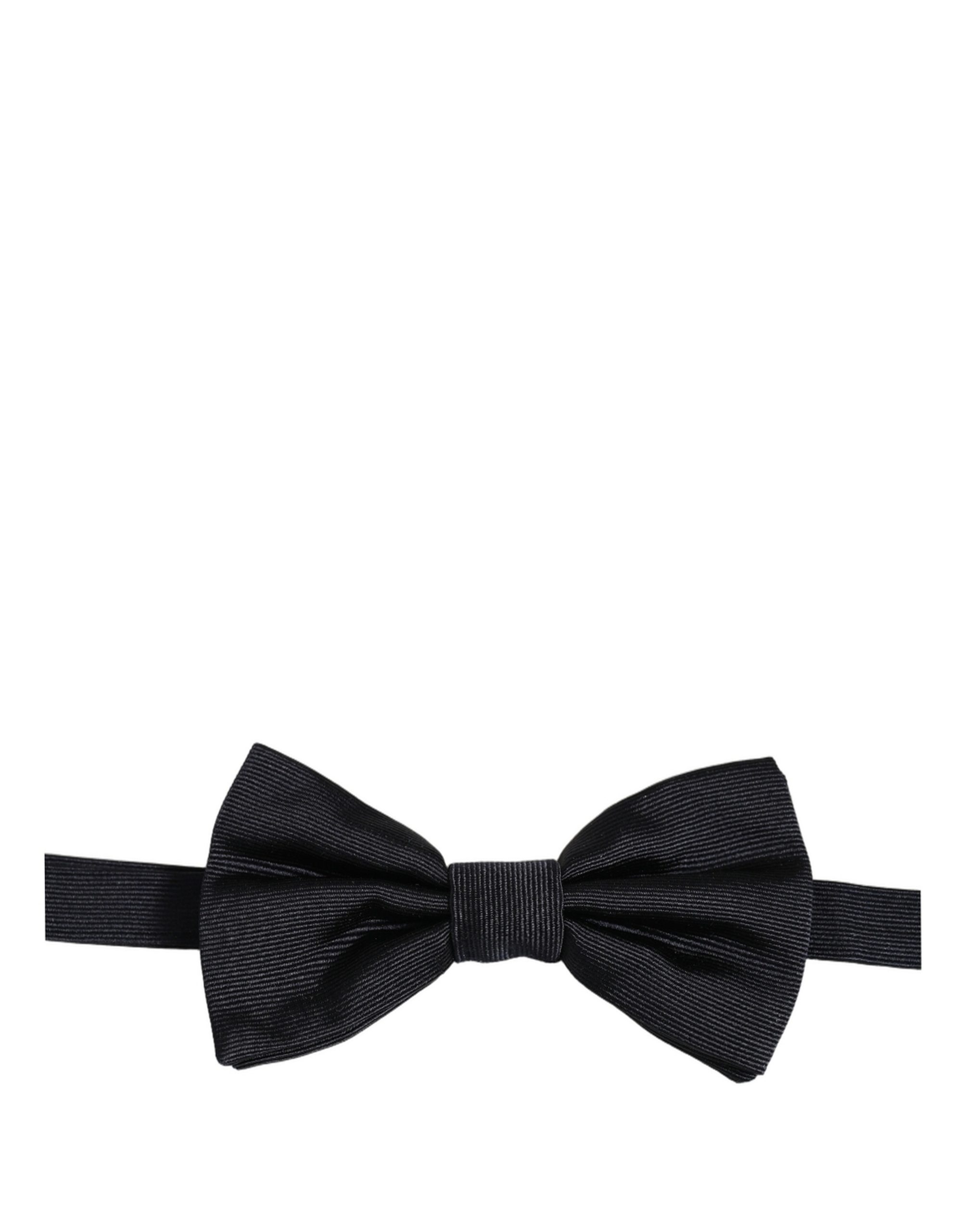 Dolce & Gabbana Men Dark Blue 100% Silk Adjustable Neck Papillon Bow Tie - Image 2
