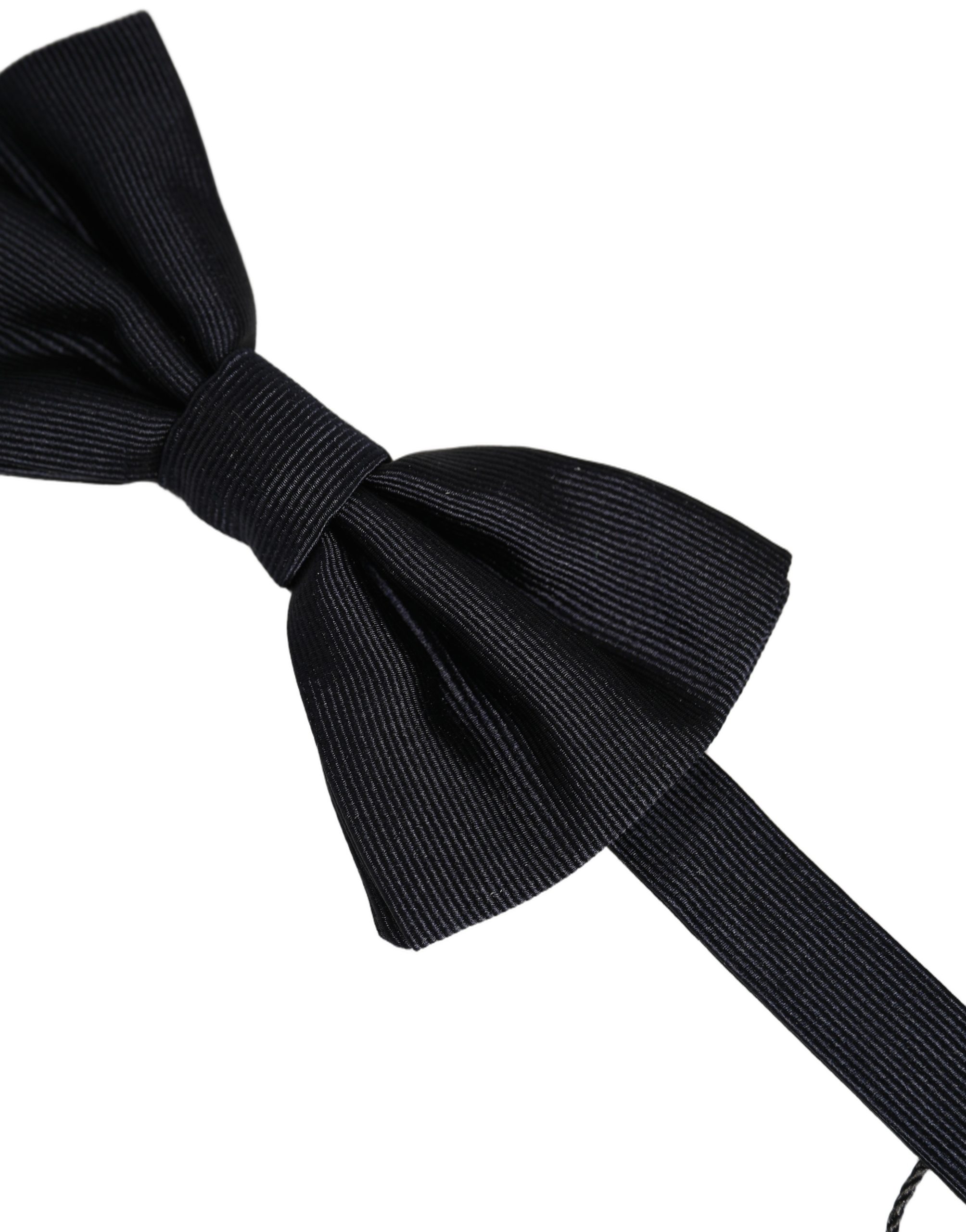 Dolce & Gabbana Men Dark Blue 100% Silk Adjustable Neck Papillon Bow Tie - Image 4