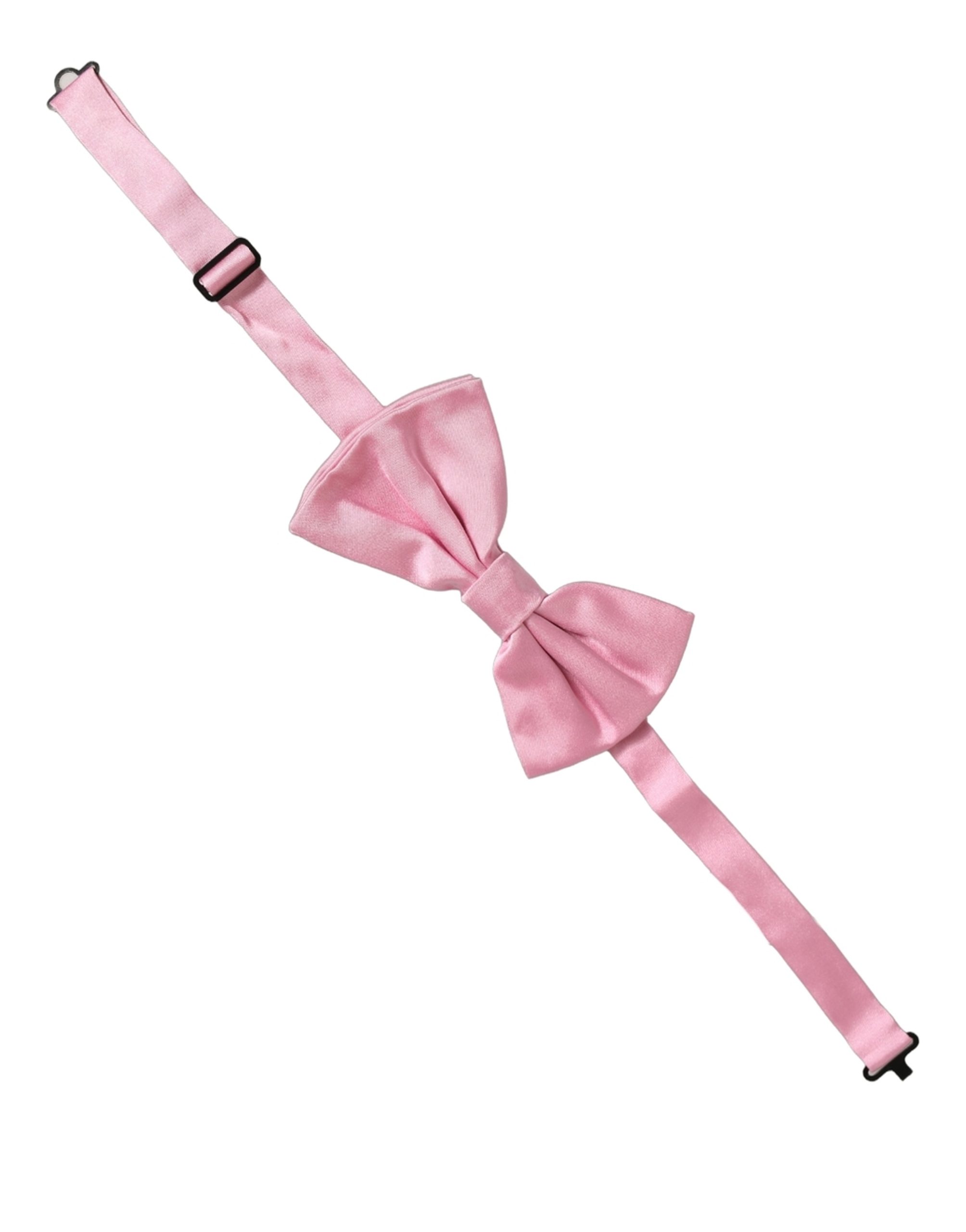 Dolce & Gabbana Men Pink 100% Silk Adjustable Neck Papillon Bow Tie - Image 3