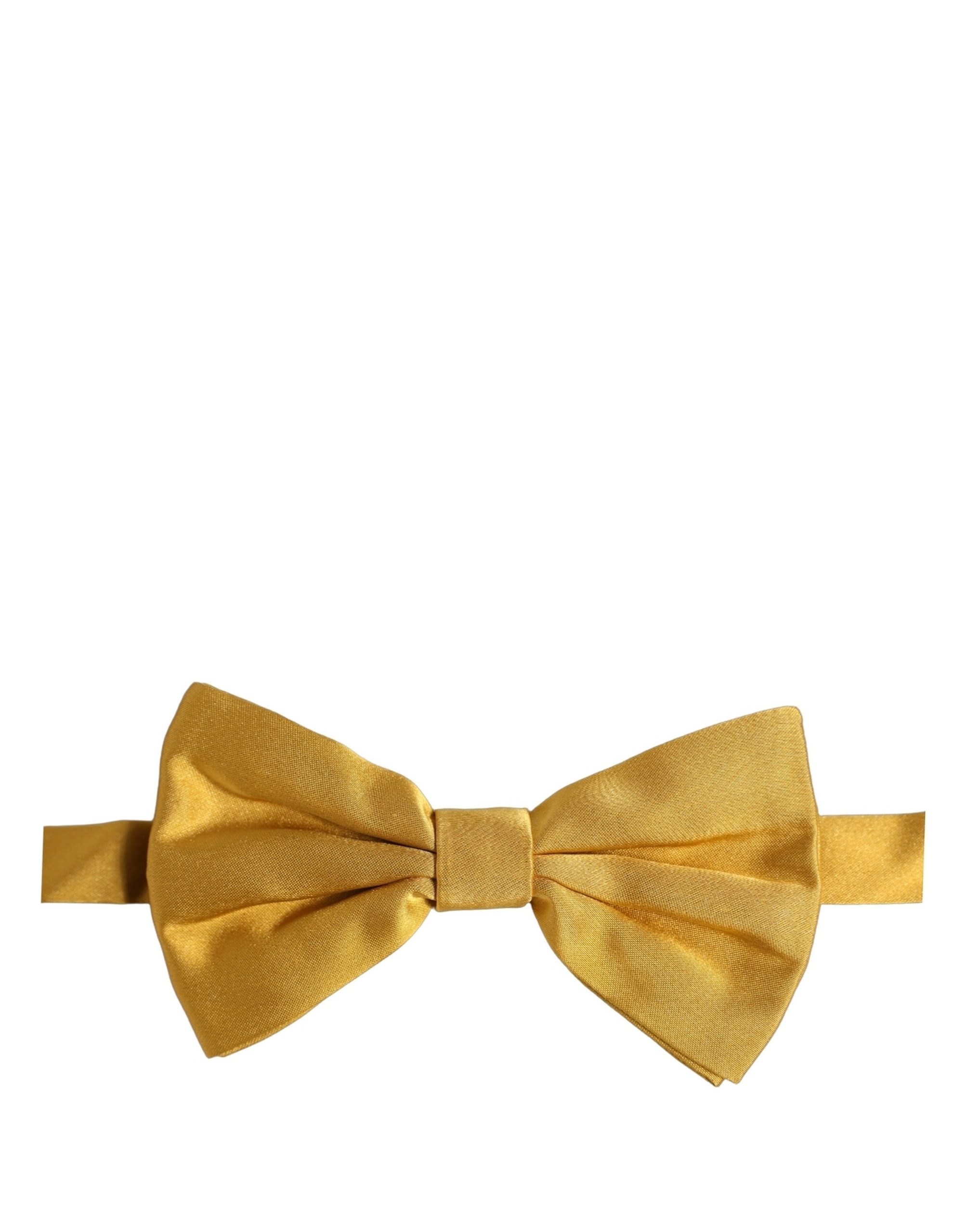 Dolce & Gabbana Men Yellow 100% Silk Adjustable Neck Papillon Bow Tie - Image 2