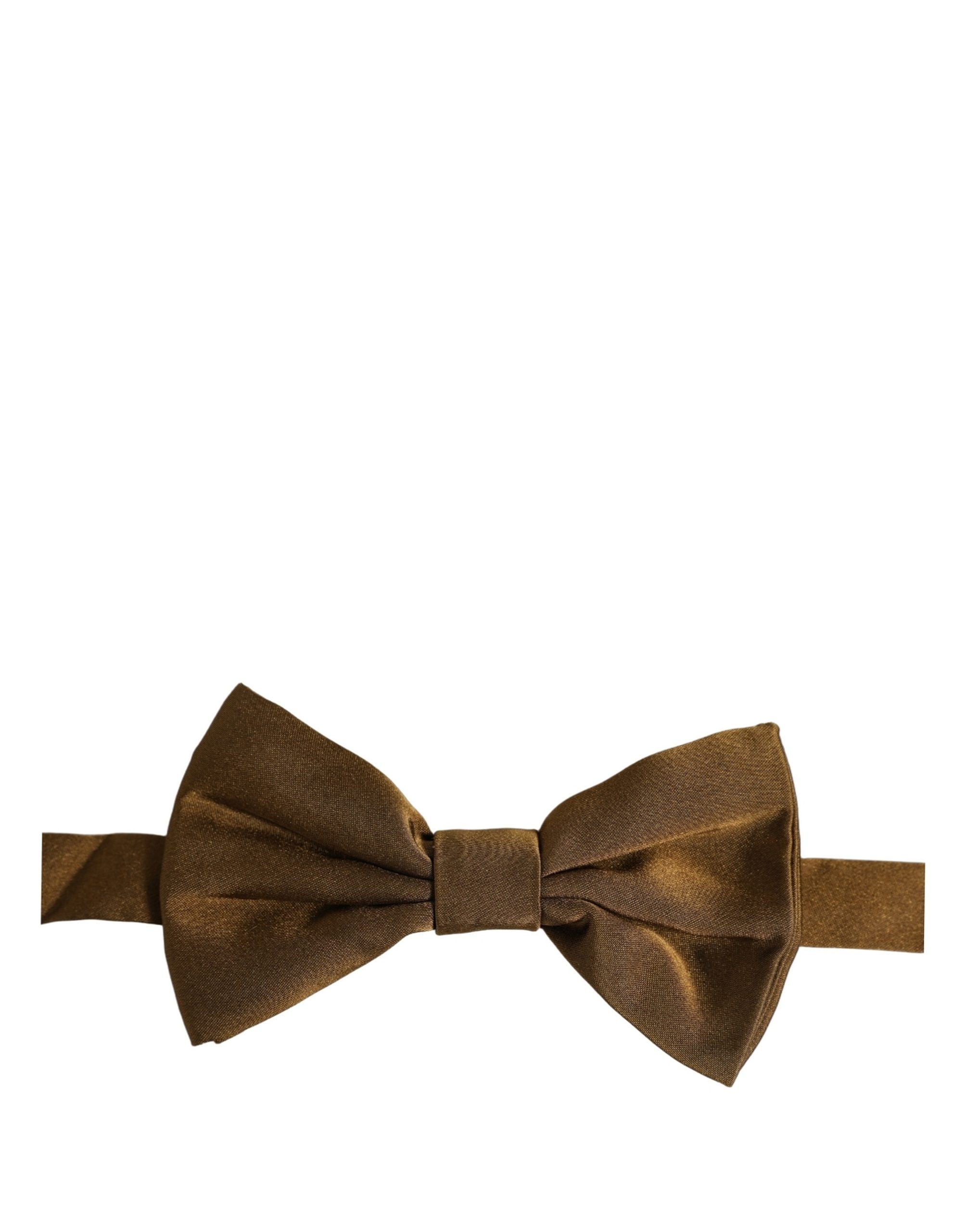 Dolce & Gabbana Men Brown 100% Silk Adjustable Neck Papillon Bow Tie - Image 2
