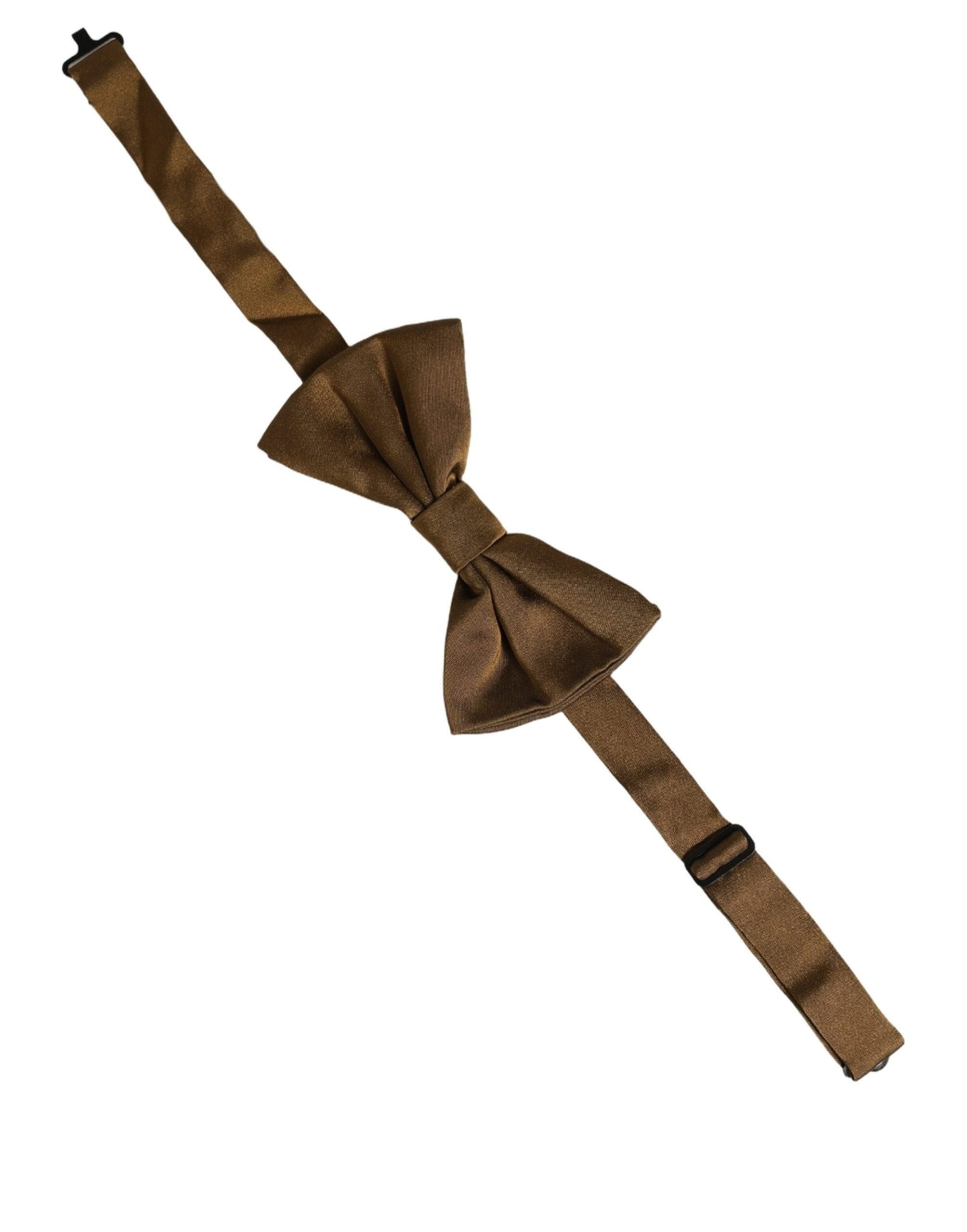 Dolce & Gabbana Men Brown 100% Silk Adjustable Neck Papillon Bow Tie - Image 3