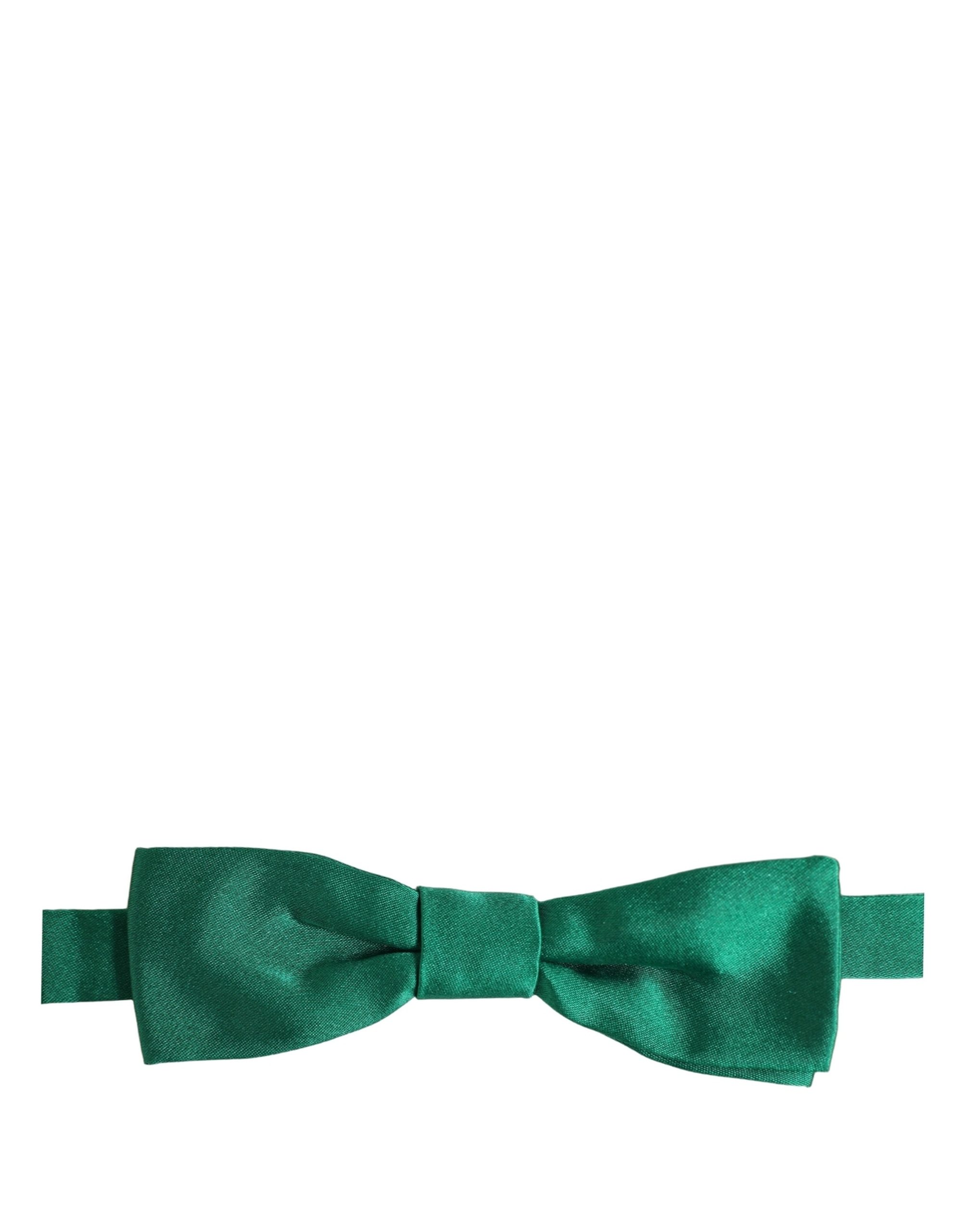 Dolce & Gabbana Men Green 100% Silk Adjustable Neck Papillon Bow Tie - Image 2