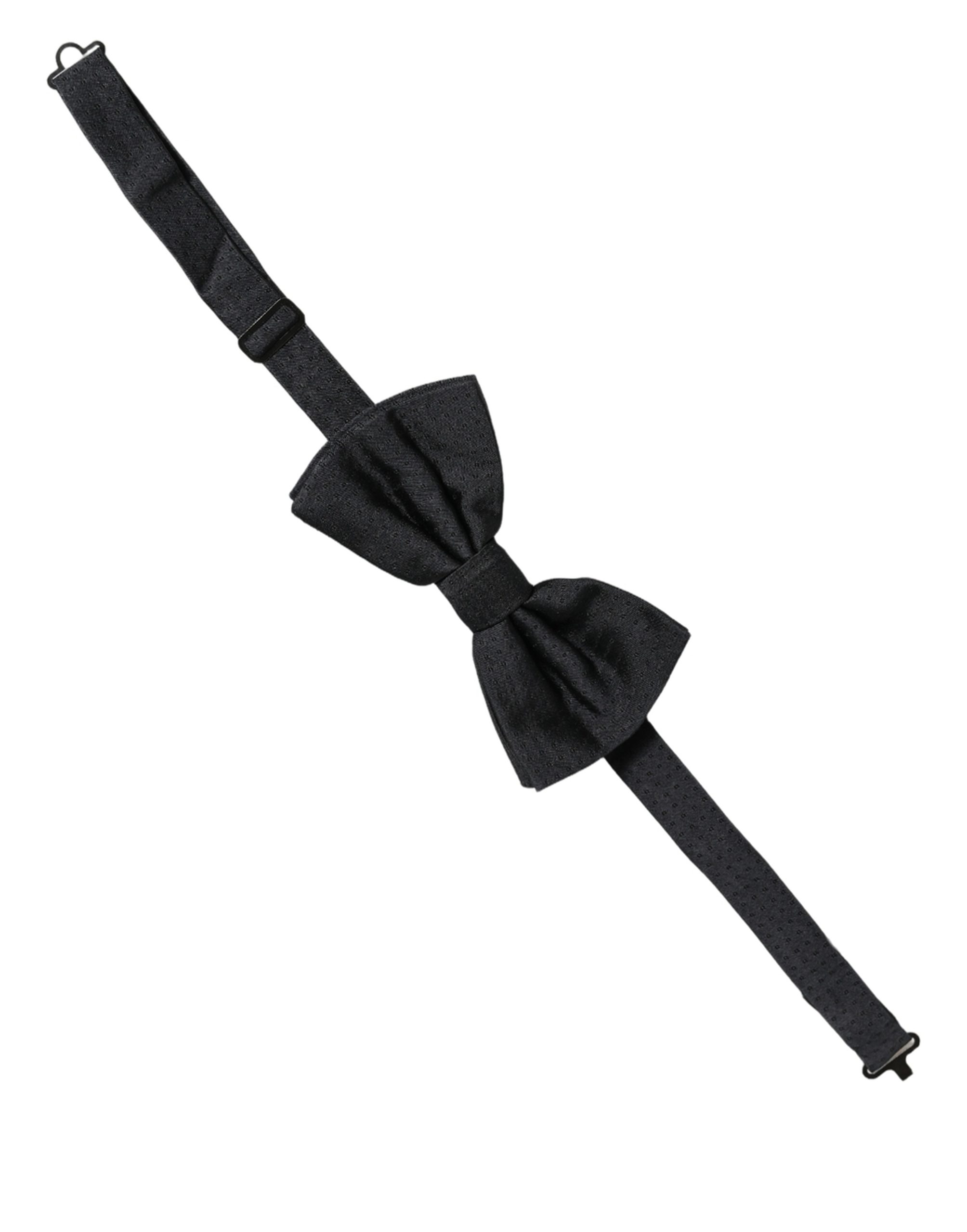 Dolce & Gabbana Men Black 100% Silk Adjustable Neck Papillon Bow Tie - Image 2