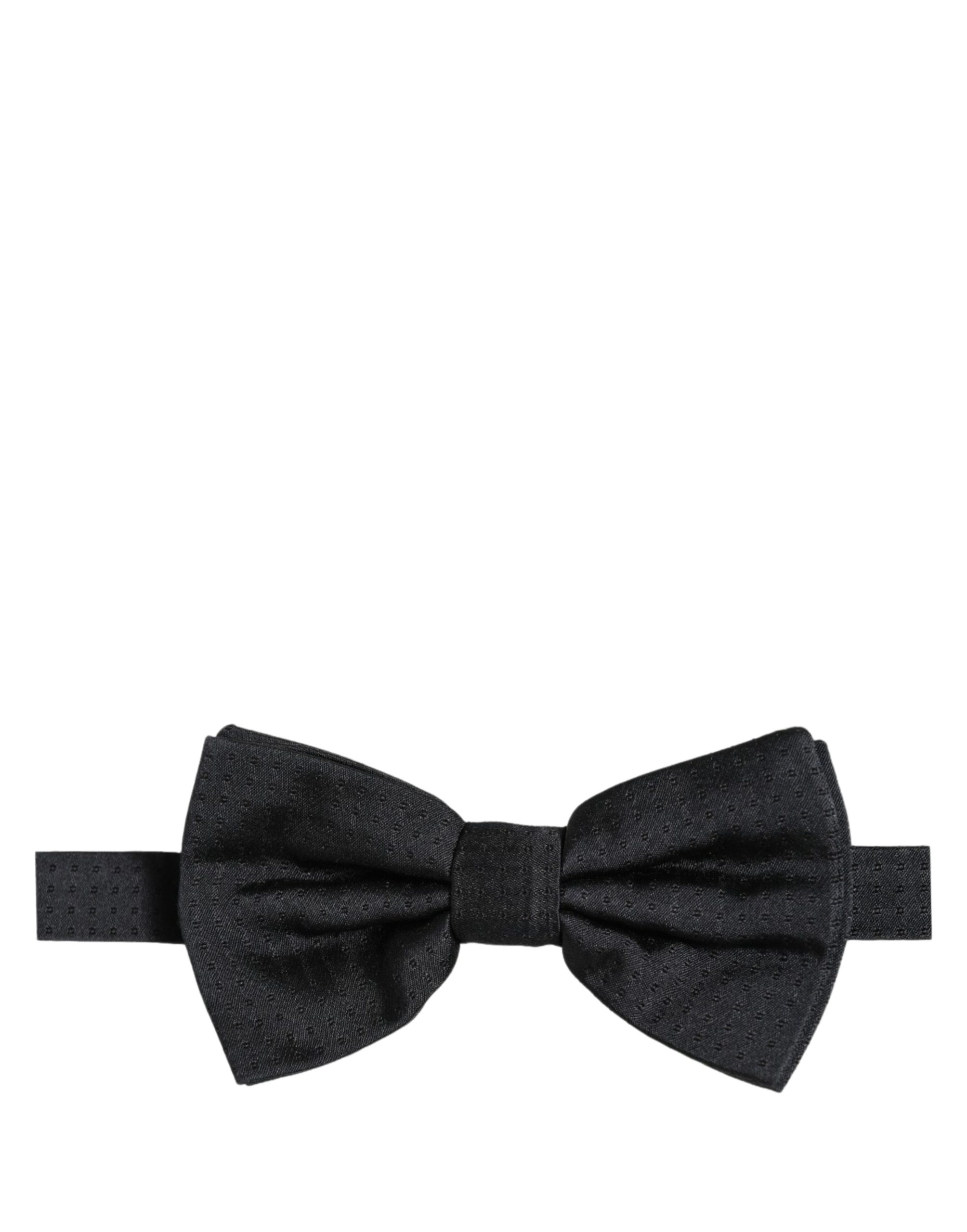 Dolce & Gabbana Men Black 100% Silk Adjustable Neck Papillon Bow Tie - Image 5