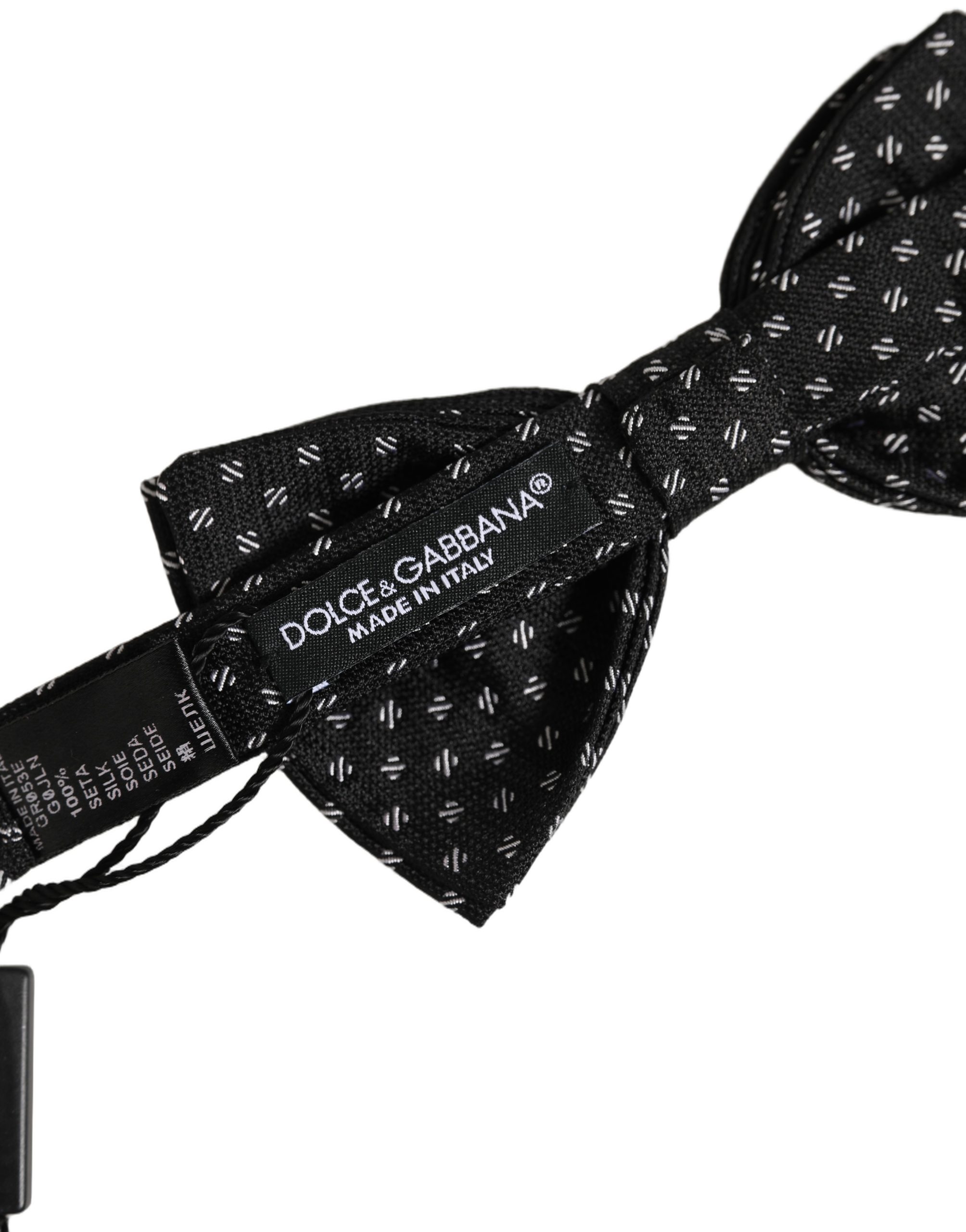 Dolce & Gabbana Men Dark Gray Patterned Adjustable Neck Papillon Bow Tie