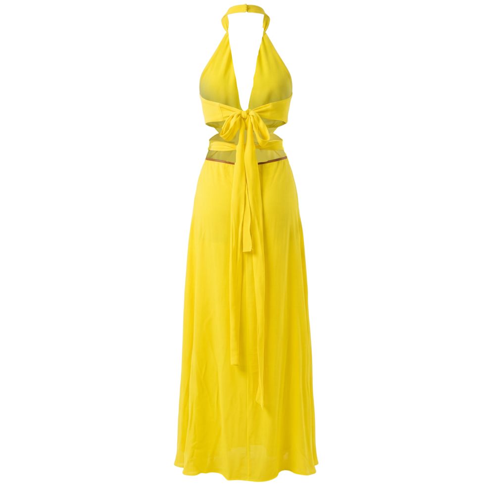 Trussardi Yellow Viscose Women Dress - Image 3