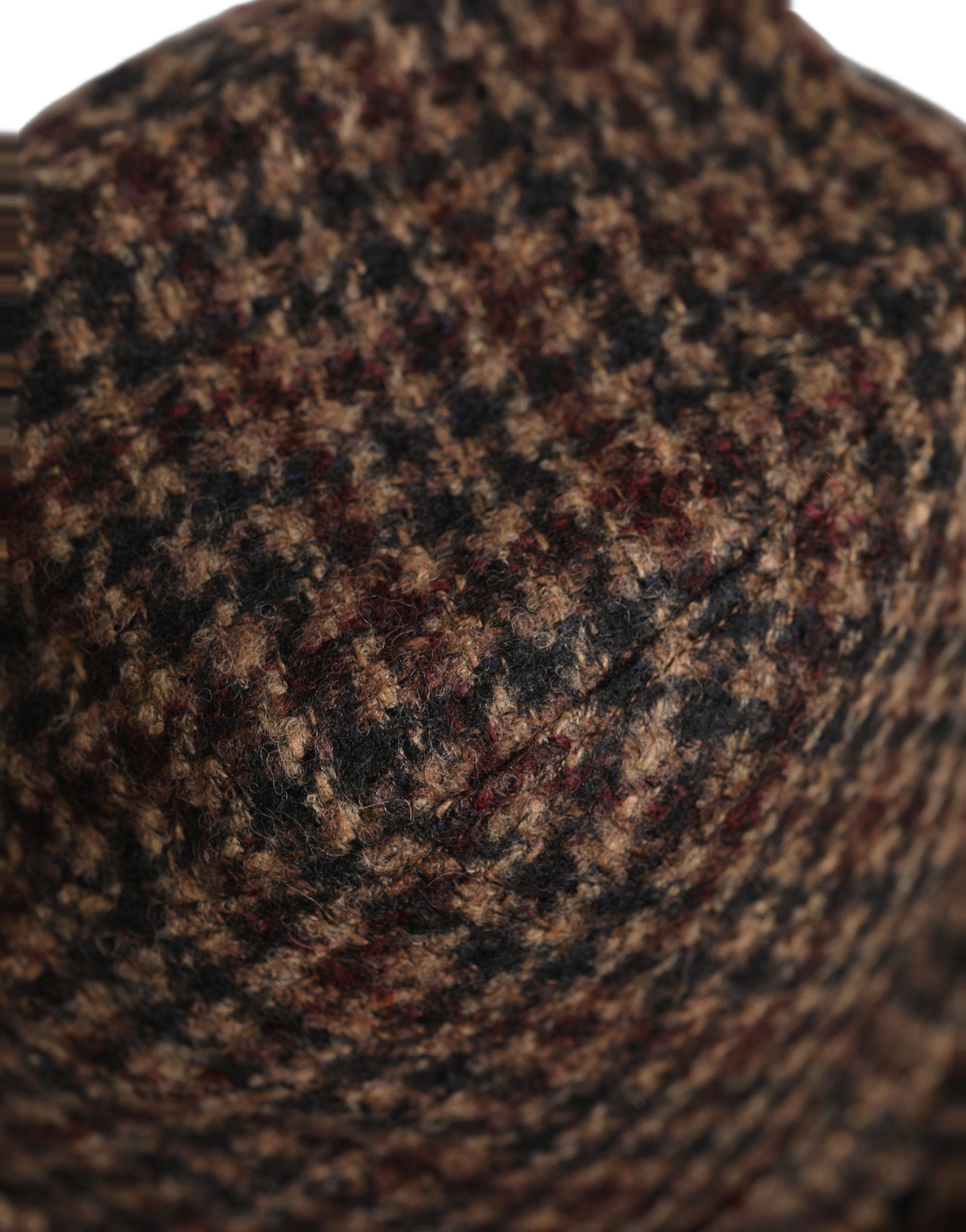 Dolce & Gabbana Brown Checkered Wool Tweed Fedora Capello Hats - Image 7