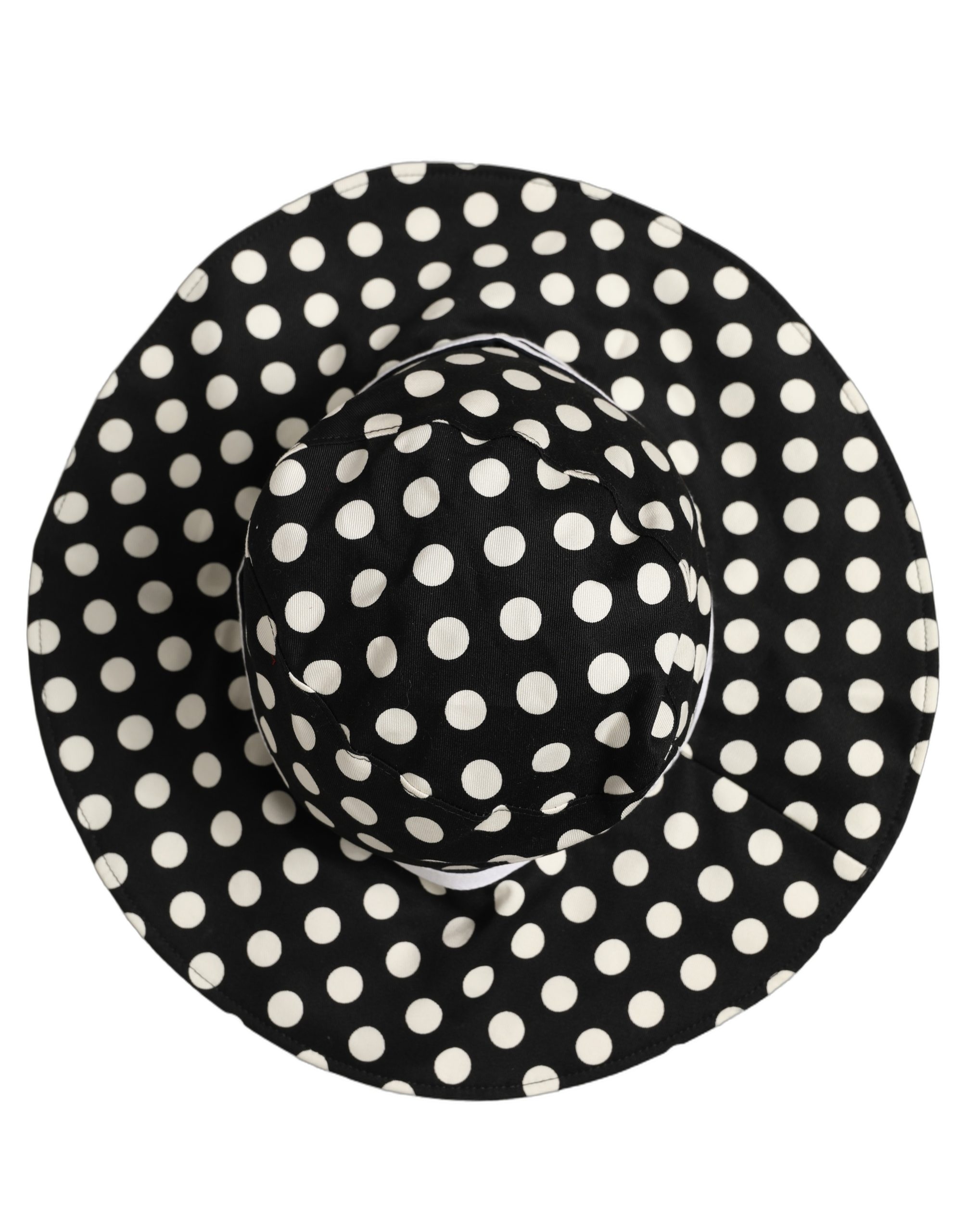 Dolce & Gabbana Black White Polka Dot Cotton Bucket Capello Hat - Image 5