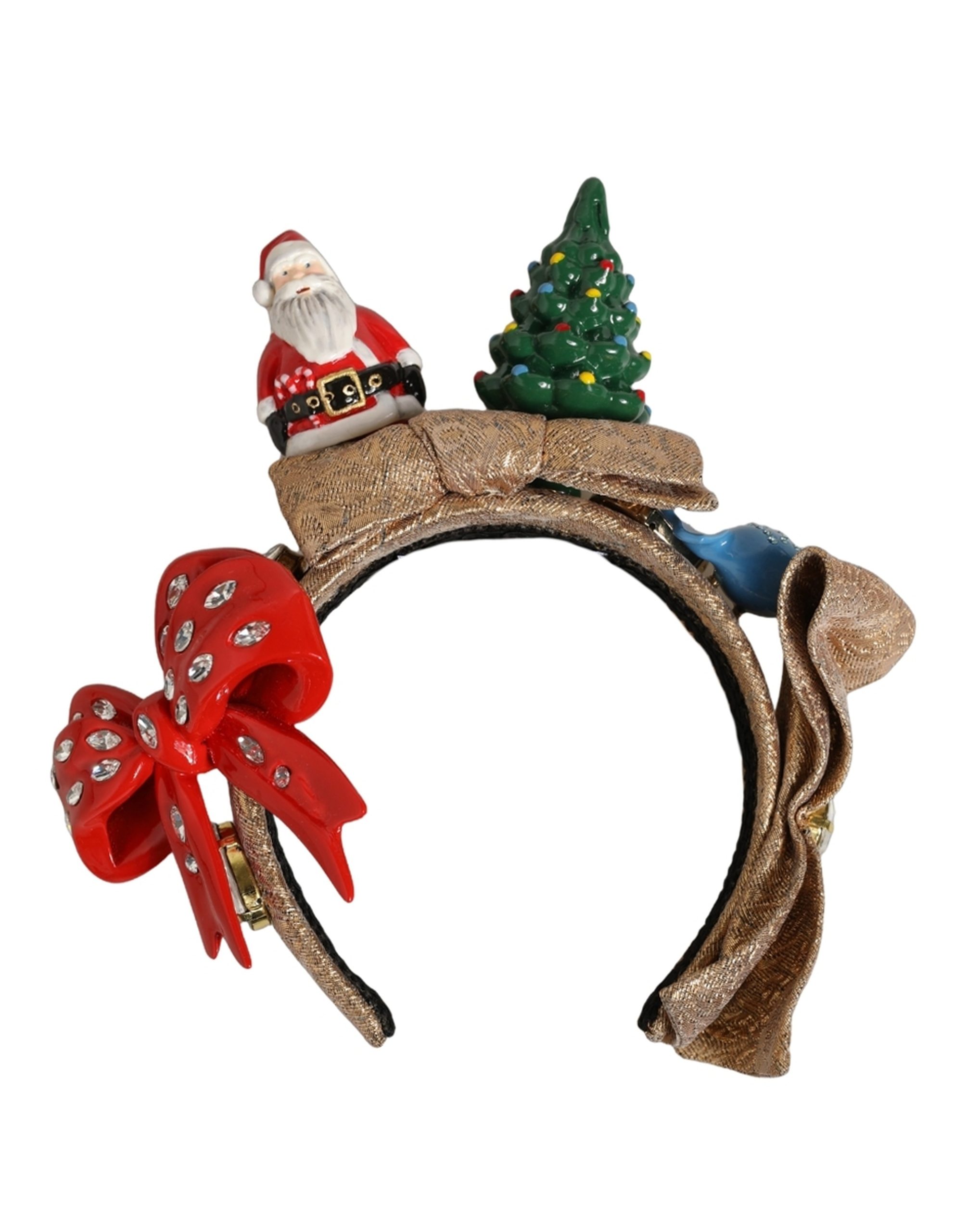 Dolce & Gabbana Multicolor Glittery Christmas Themed Headwear Headband - Image 2
