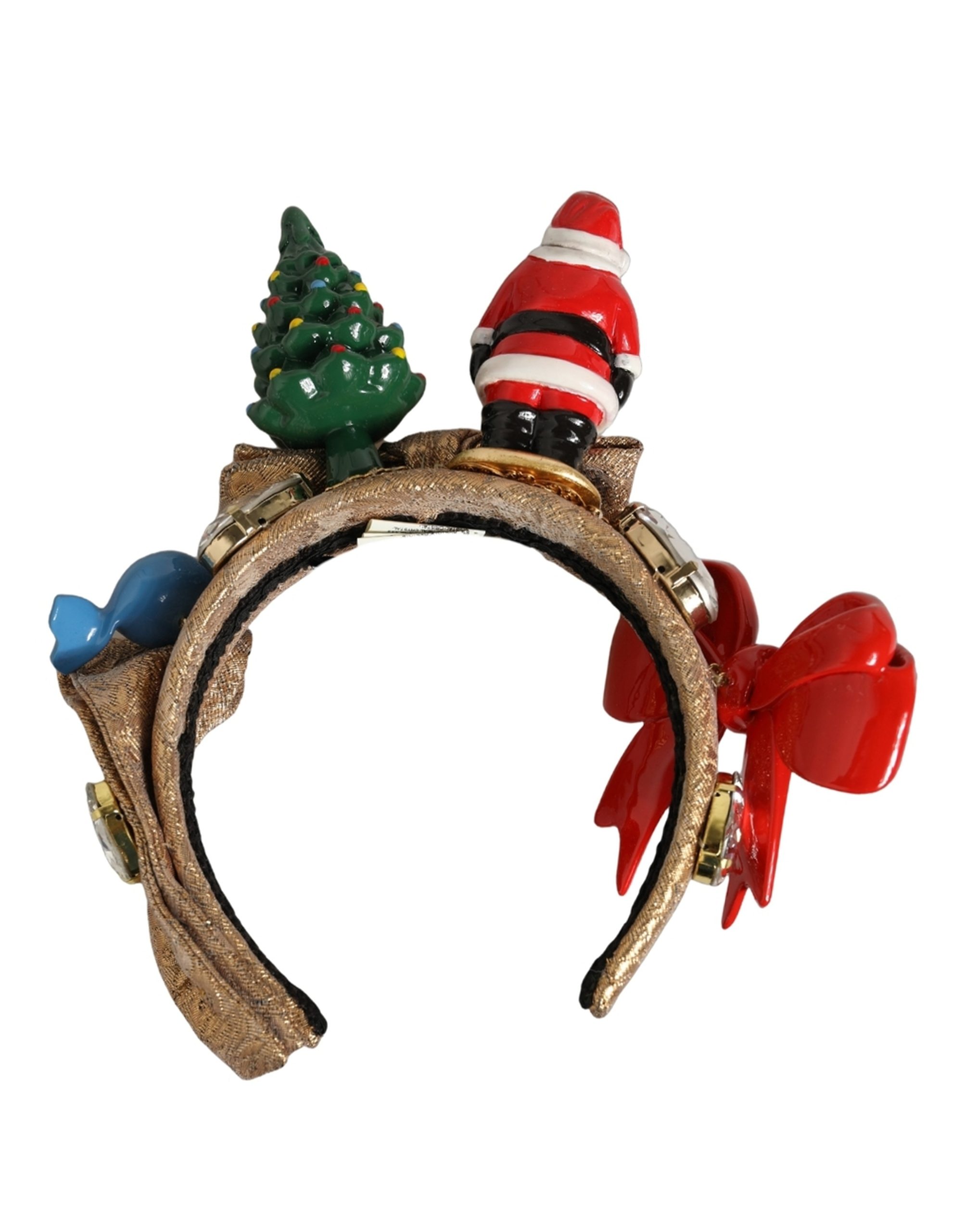 Dolce & Gabbana Multicolor Glittery Christmas Themed Headwear Headband - Image 4