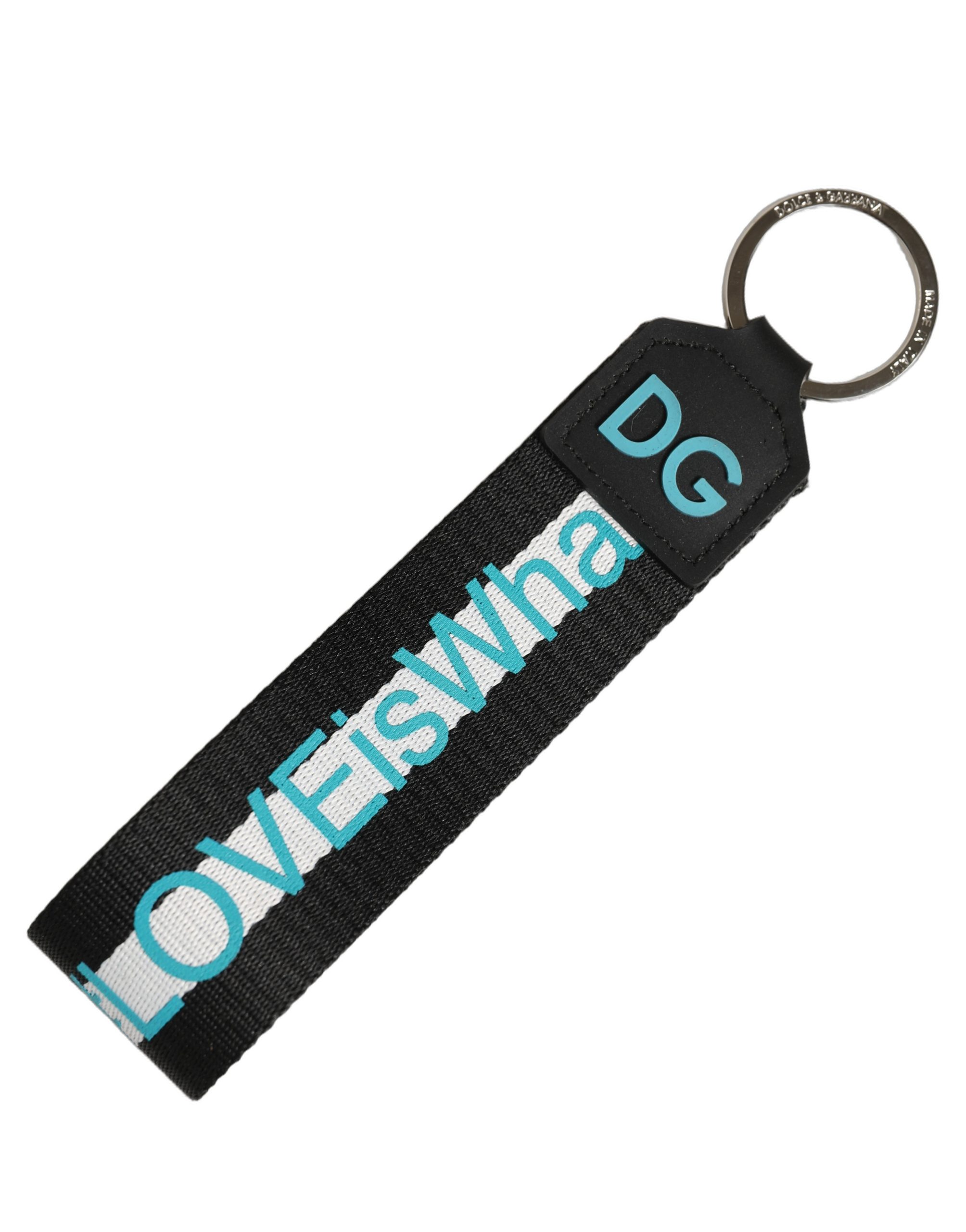 Dolce & Gabbana Multicolor Logo Polyester Brass Holder Keychain Keyring - Image 2