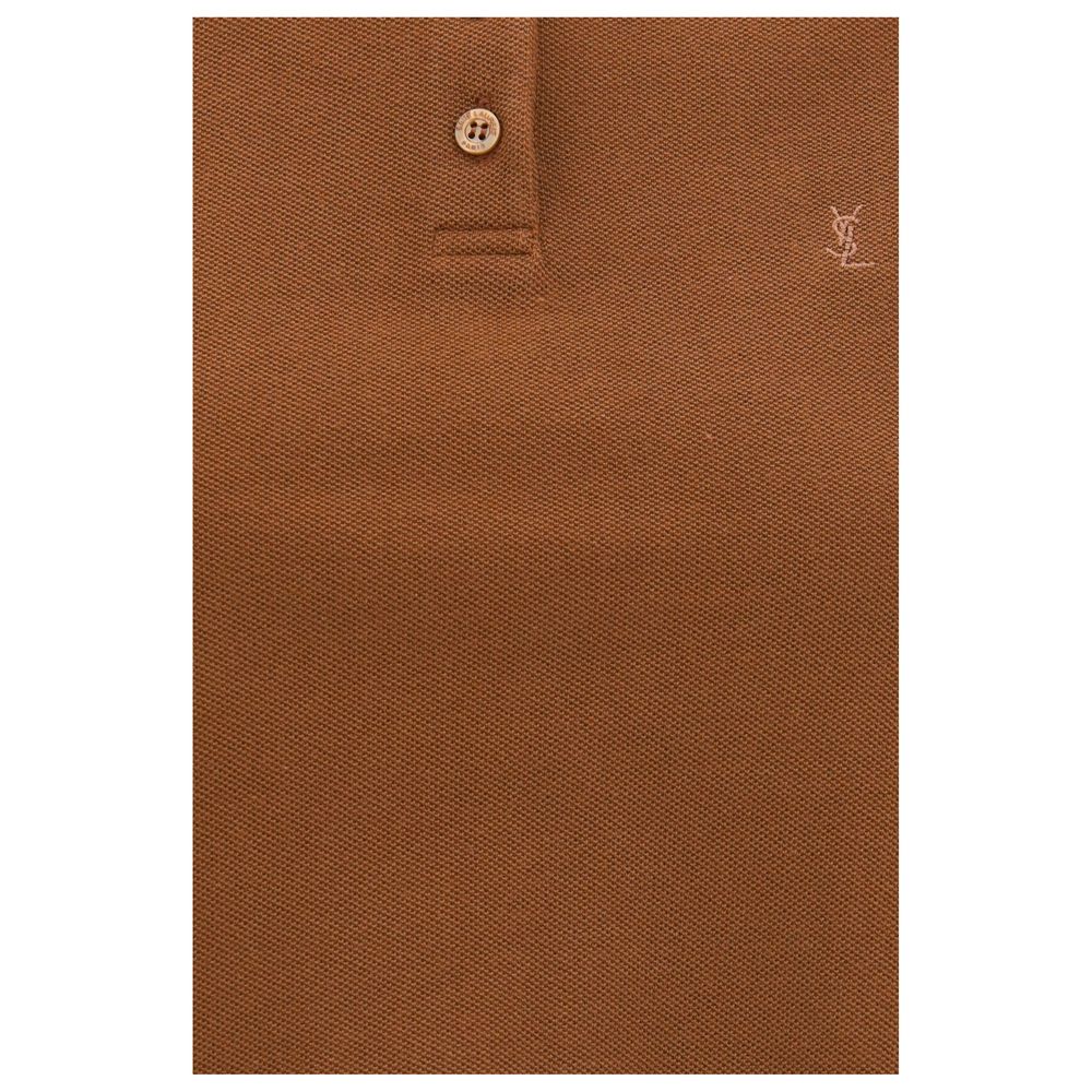 Saint Laurent Brown Cotton Polo Shirt - Image 3