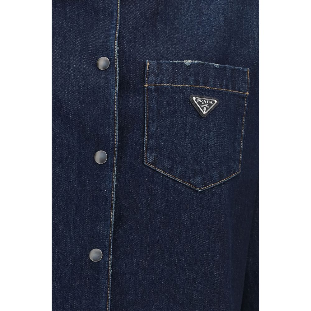 Prada Blue Cotton Denim Jacket - Image 3