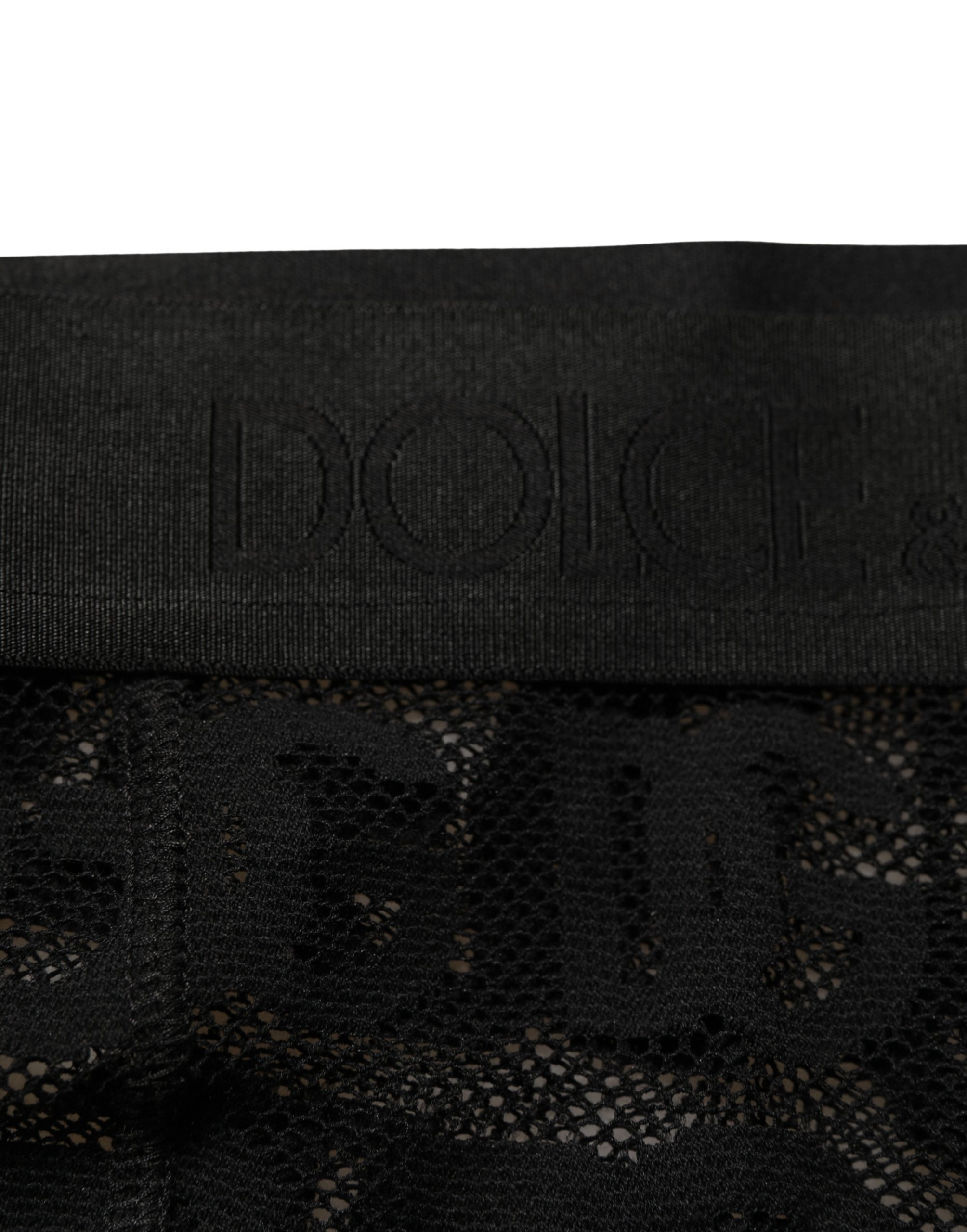 Dolce & Gabbana Black All Over Logo Print Sheer Pantyhose Underwear