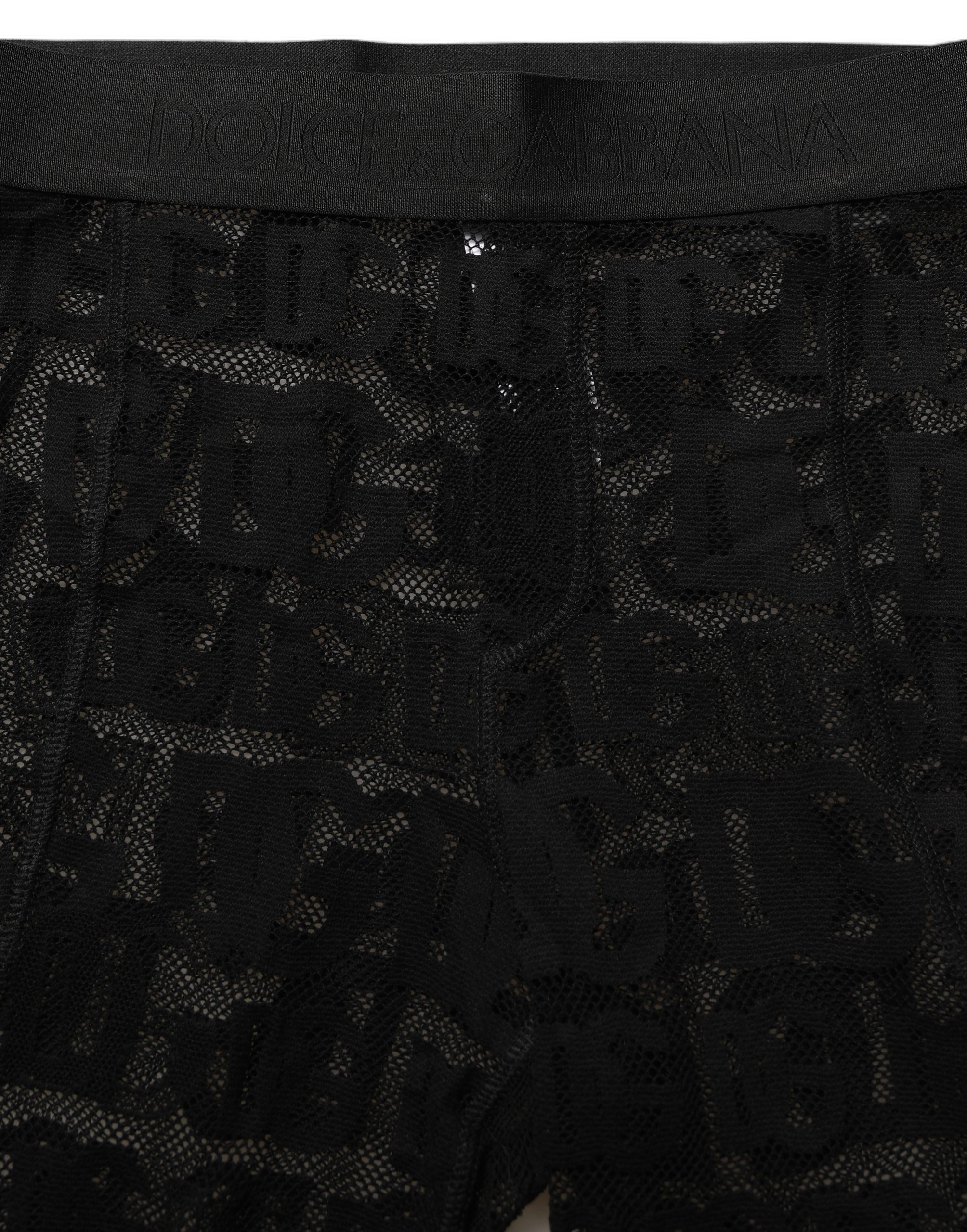 Dolce & Gabbana Black All Over Logo Print Sheer Pantyhose Underwear - Image 6