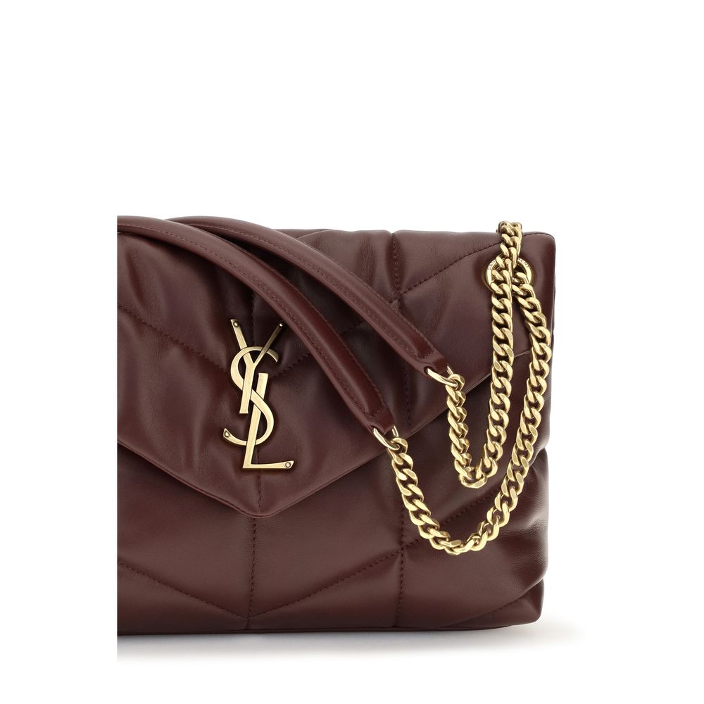 Saint Laurent Bordeaux Lamb Leather Shoulder Bag - Image 4