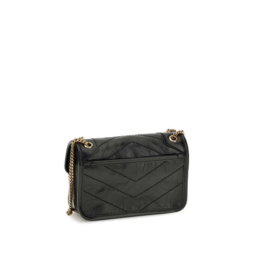 Saint Laurent Black Calf Leather Bos Taurus Shoulder Bag - Image 3