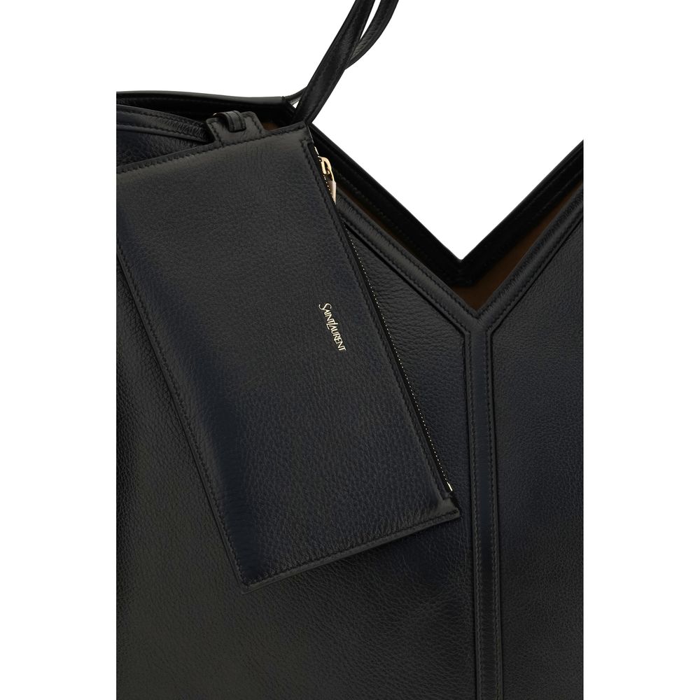 Saint Laurent Black Calf Leather Bos Taurus Shoulder Bag - Image 4