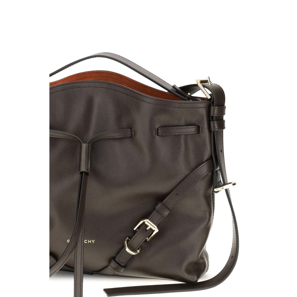 Givenchy Brown Calf Leather Bos Taurus Backet Bag - Image 4