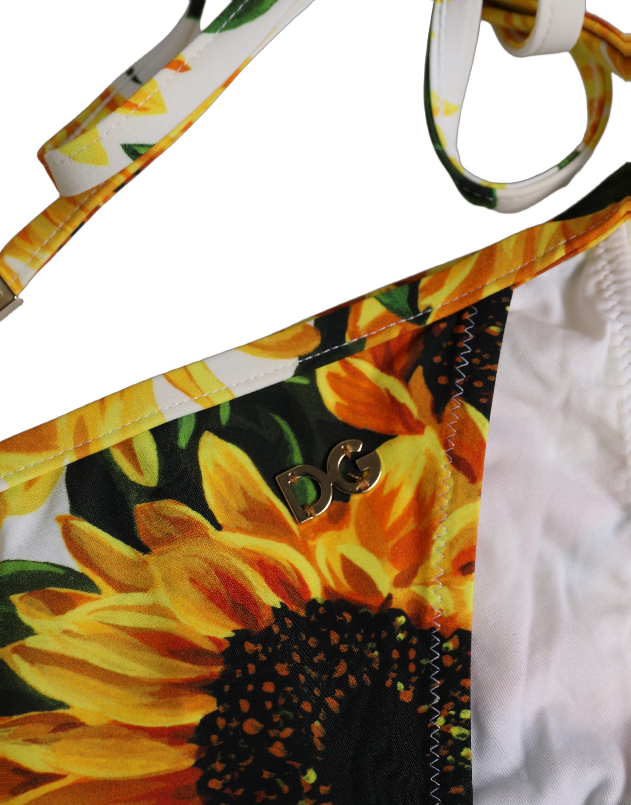Dolce & Gabbana Bottom White Sunflower Nylon Beachwear Bikini - Image 4