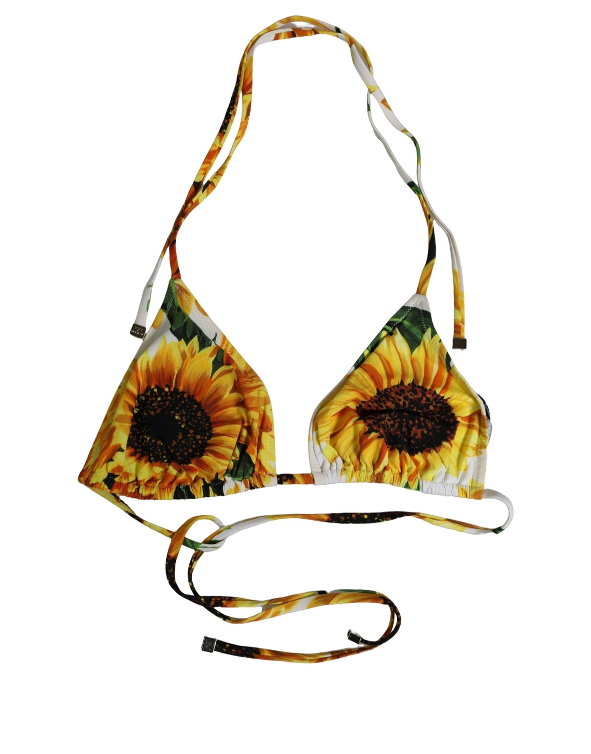 Dolce & Gabbana Multicolor Floral Halter Beachwear Bikini Top - Image 2
