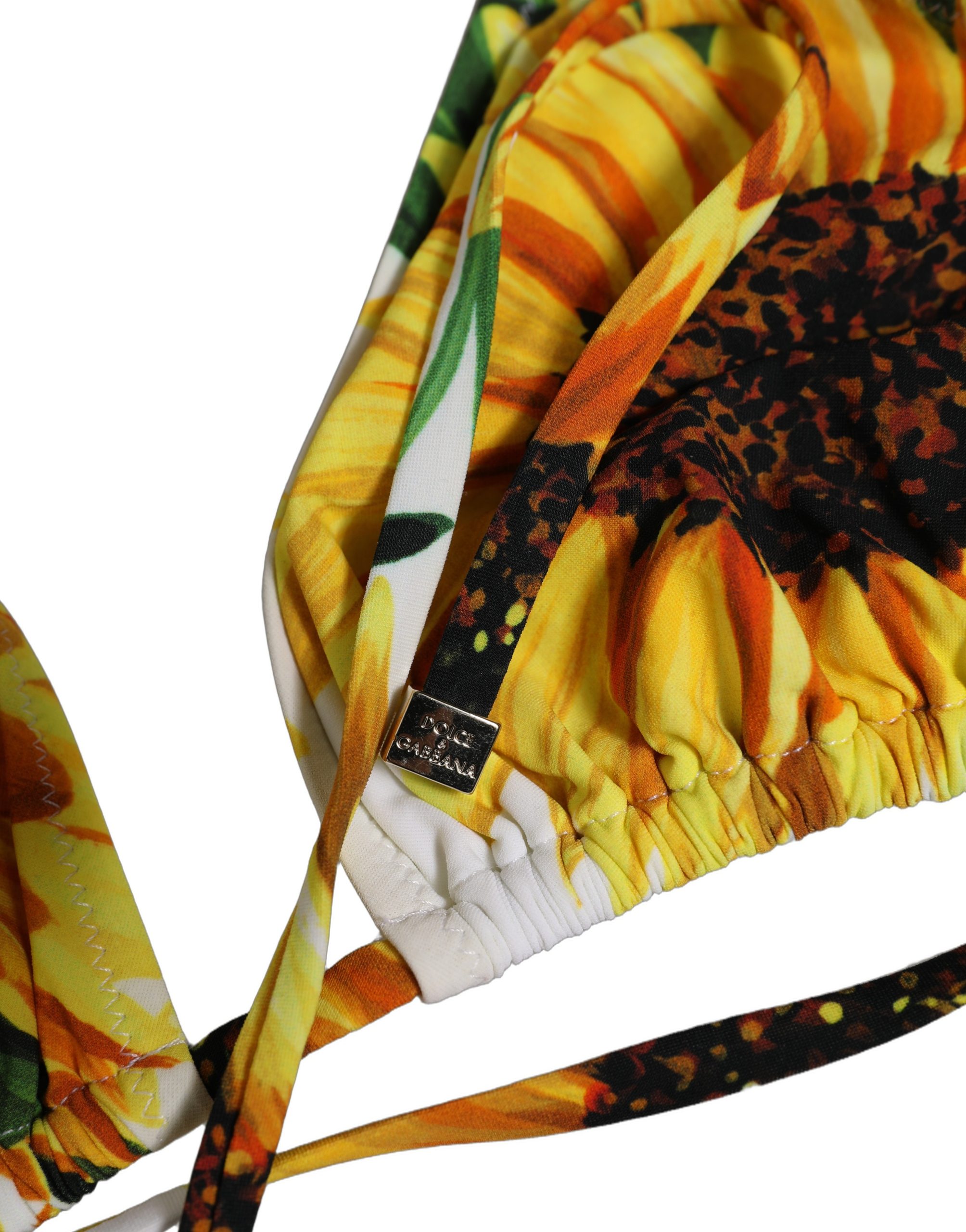 Dolce & Gabbana Multicolor Floral Halter Beachwear Bikini Top - Image 4