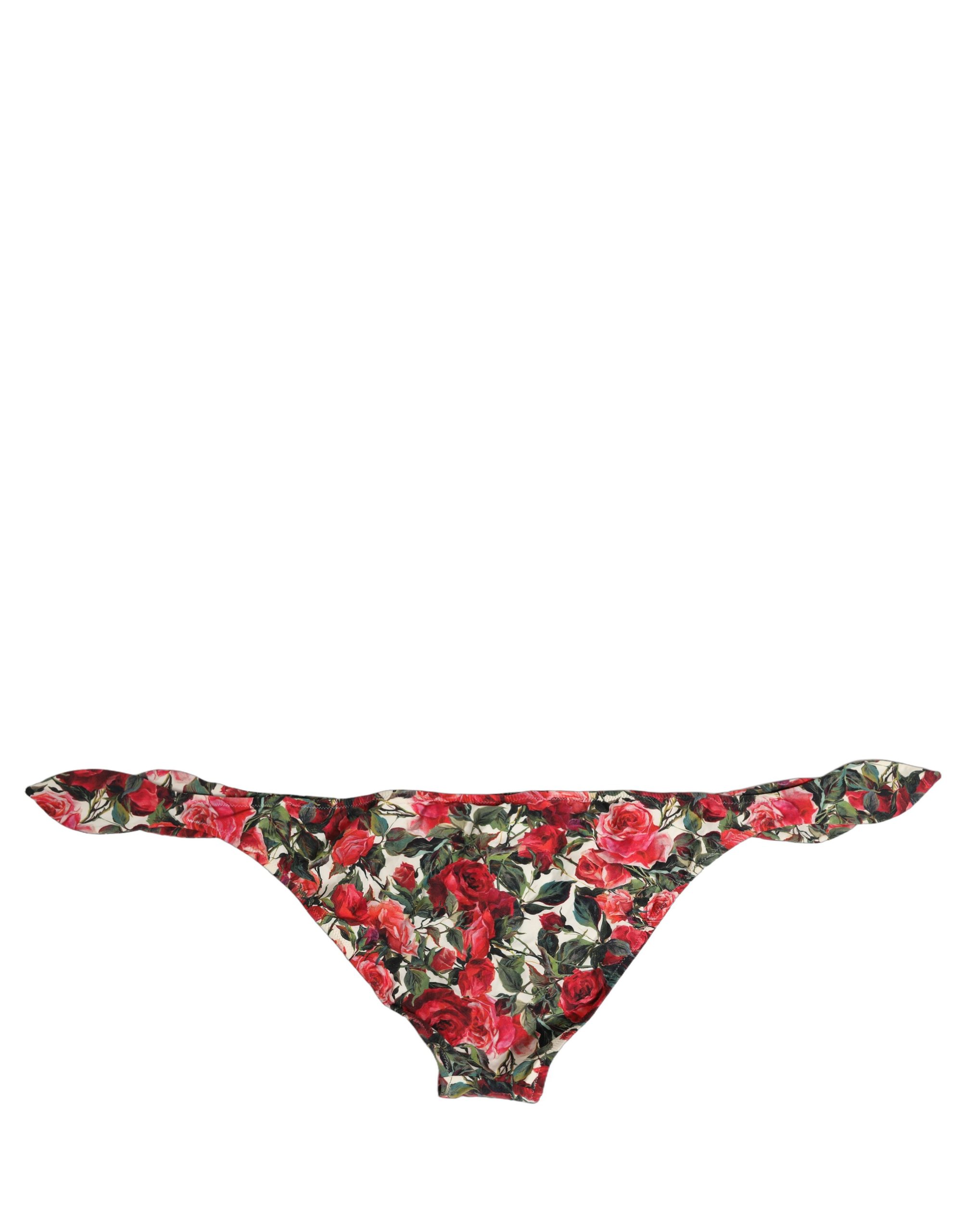 Dolce & Gabbana Multicolor Floral Print Beachwear Bikini Bottom - Image 4