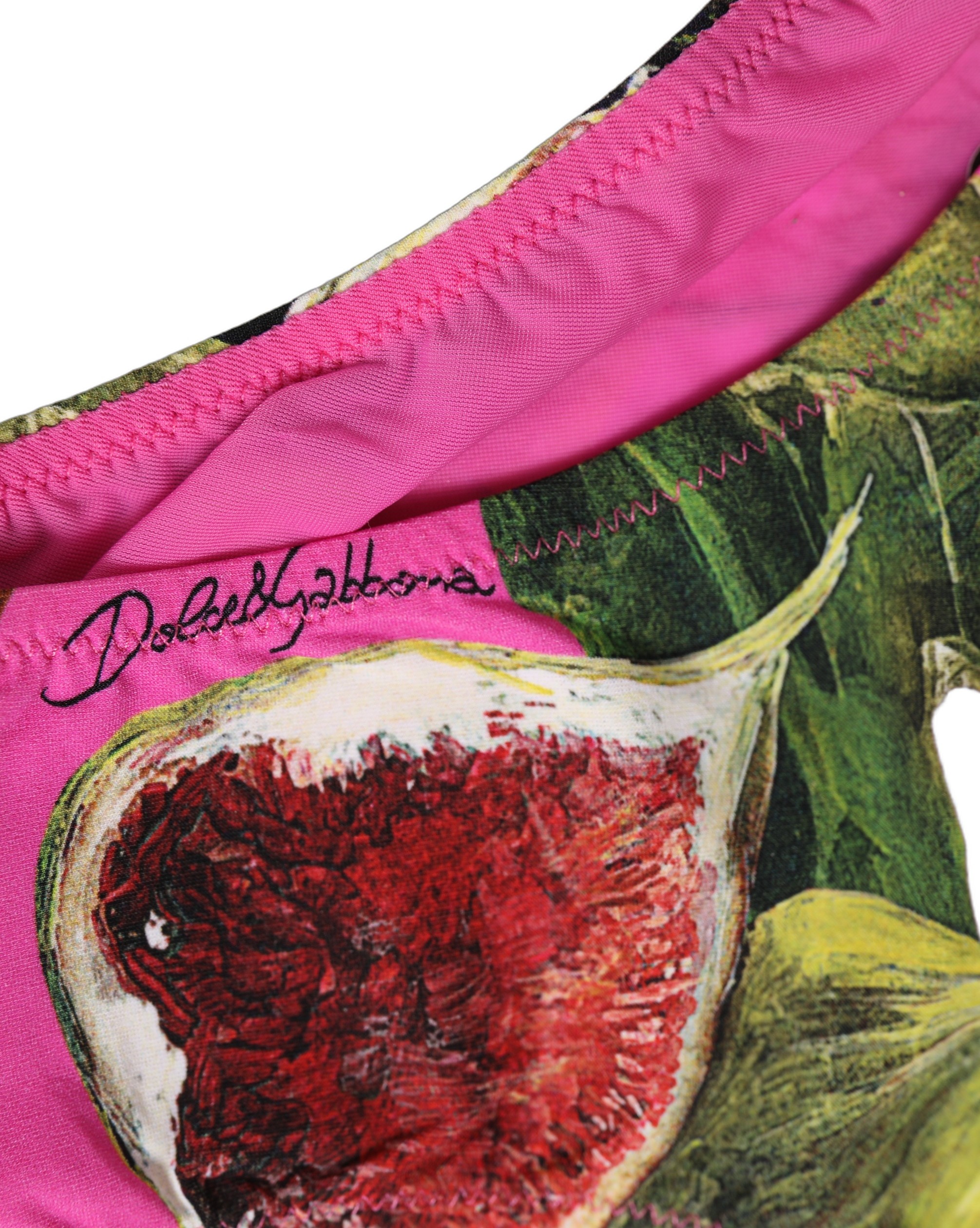 Dolce & Gabbana Fuchsia Pink Fig Print Beachwear Bikini Bottom - Image 4